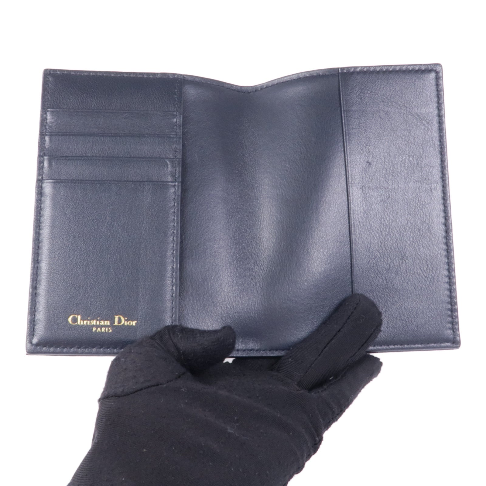 Dior 帆布/皮革Passport Holder金扣護照套
