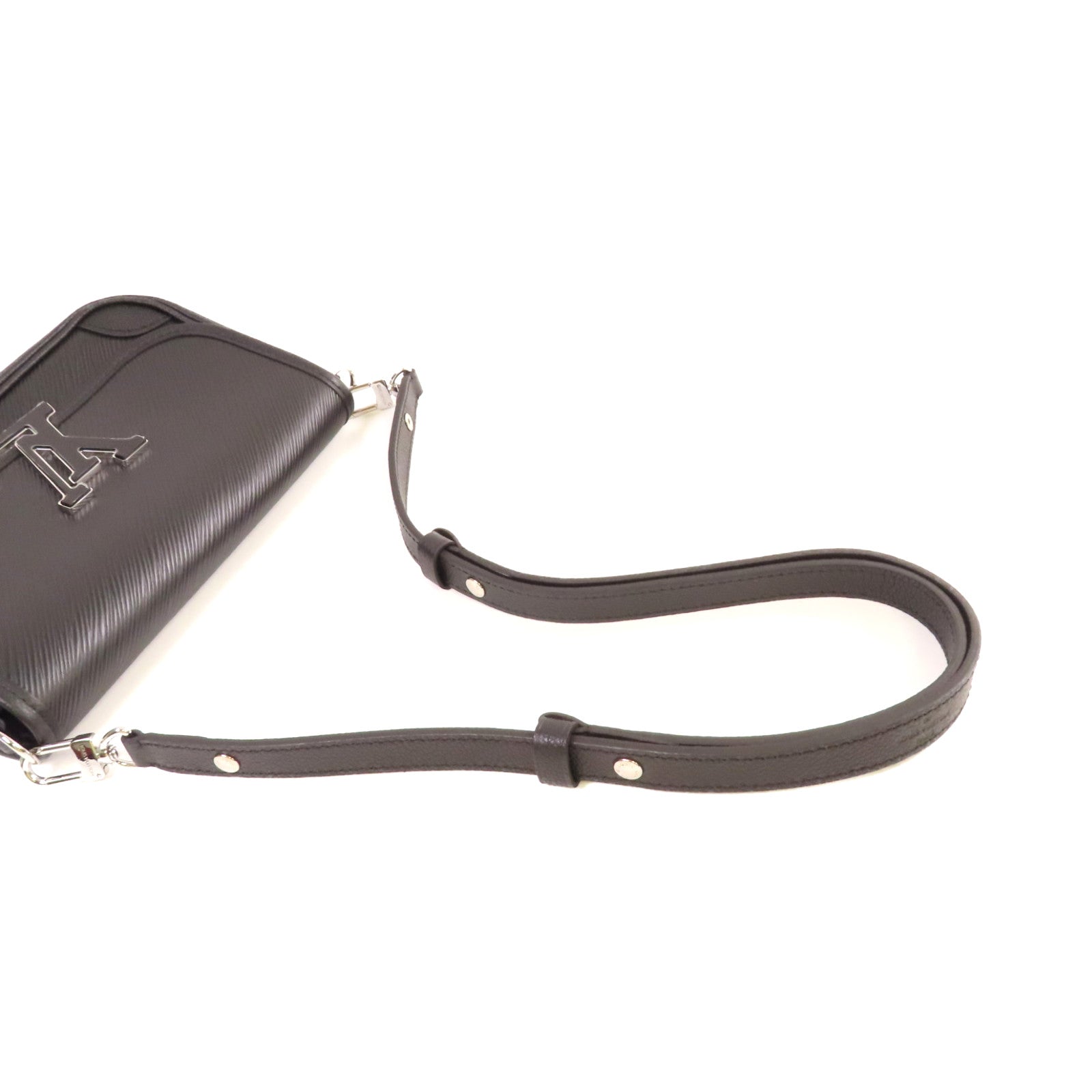 LOUIS VUITTON Epi Buci Shoulder Bag銀扣肩背袋黑色