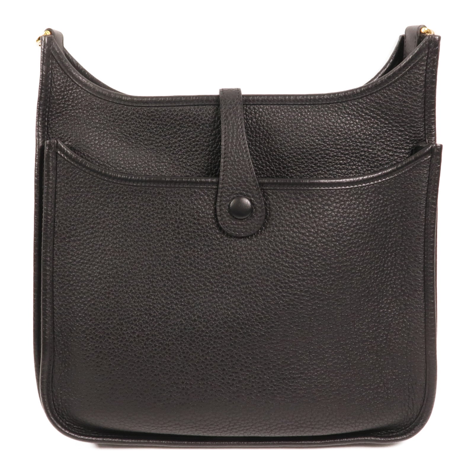 HERMES Clemence皮革Evelyne PM金扣肩背袋Noir