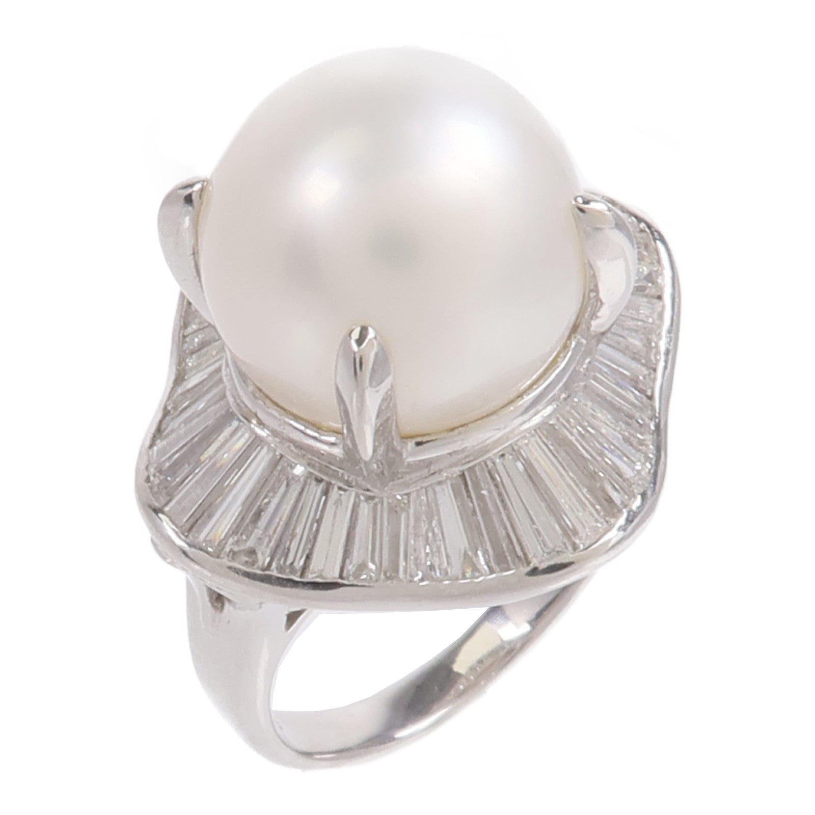 JEWELRY PT900鉑金Pearl Diamond Ring珍珠鑽石戒指