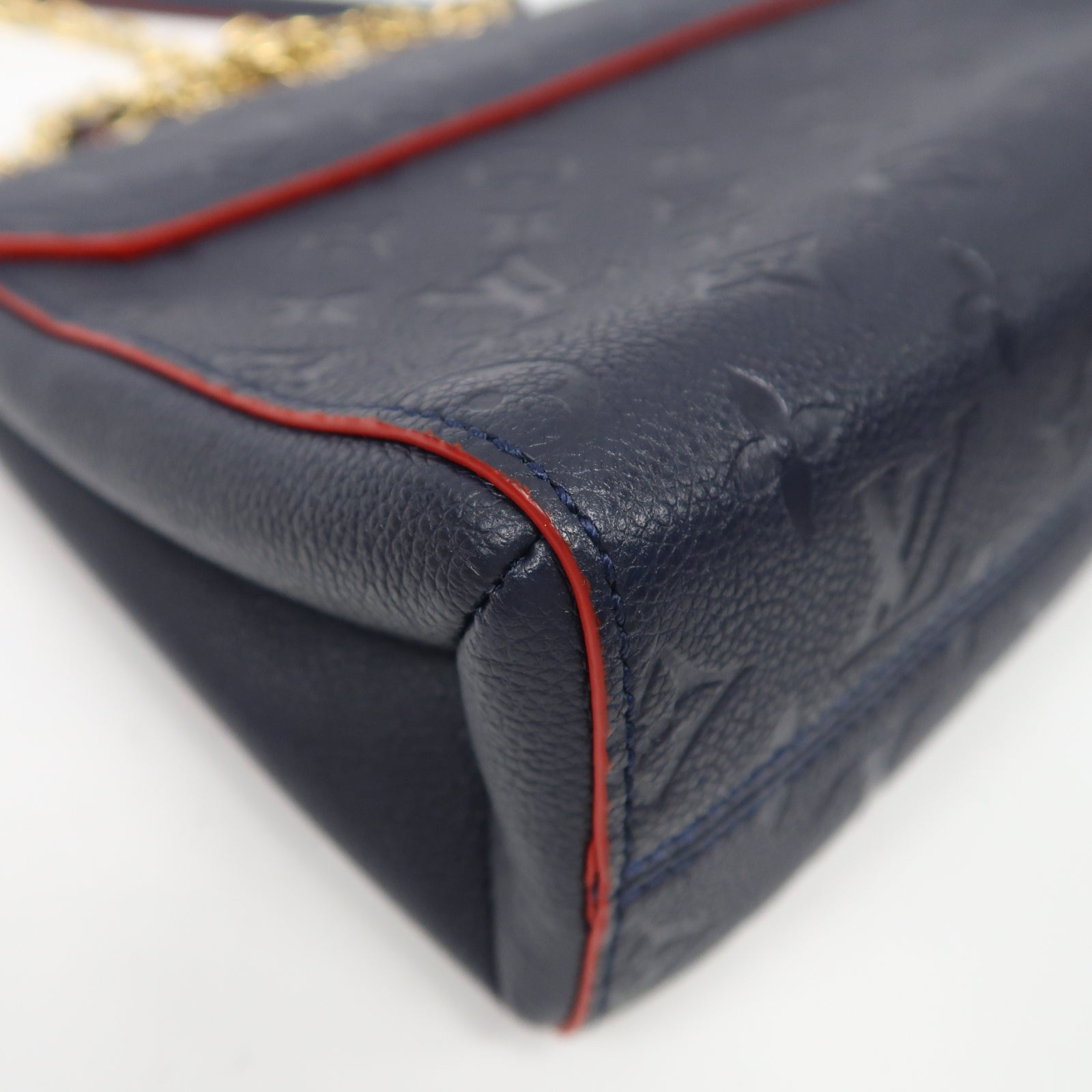 LOUIS VUITTON Monogram Empreinte Vavin PM金扣肩背袋藍色