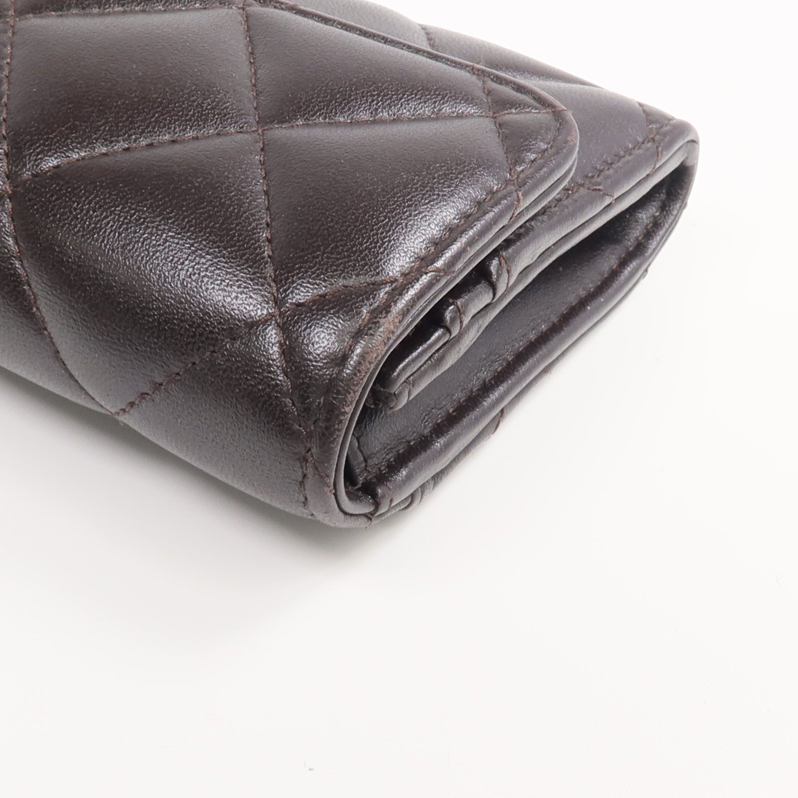 CHANEL 羊皮皮革Medium Wallet金扣長錢包