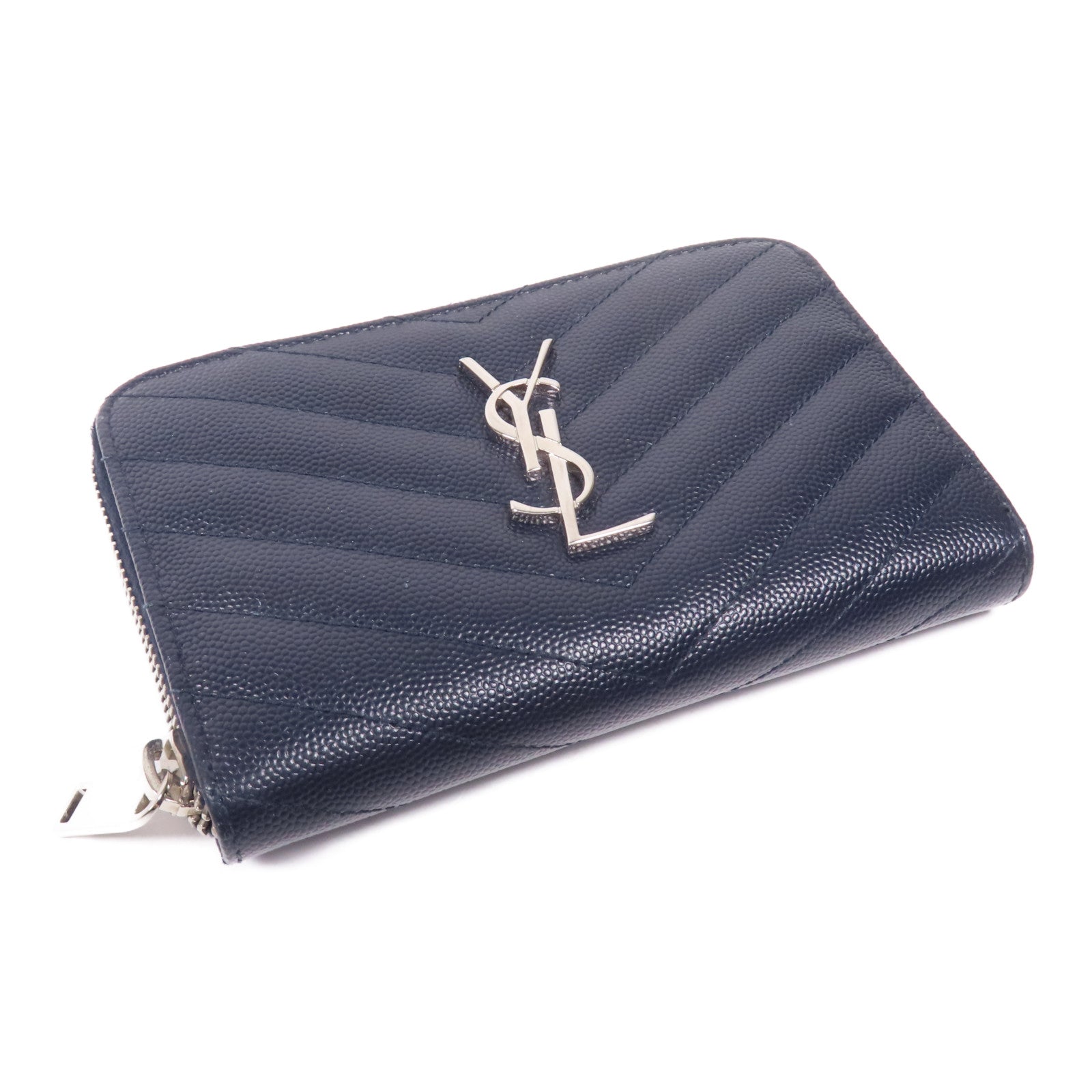 SAINT LAURENT 牛皮皮革Wallet銀扣錢包