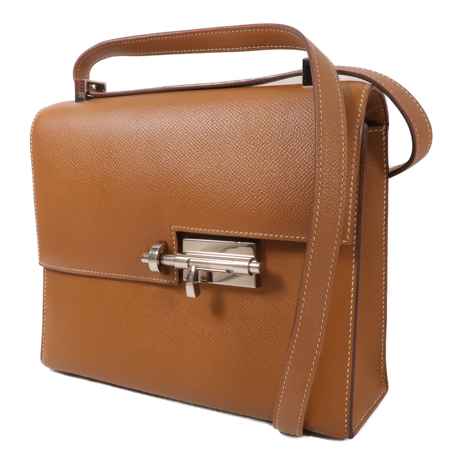 HERMES Epsom皮革Verrou 23肩背袋Gold