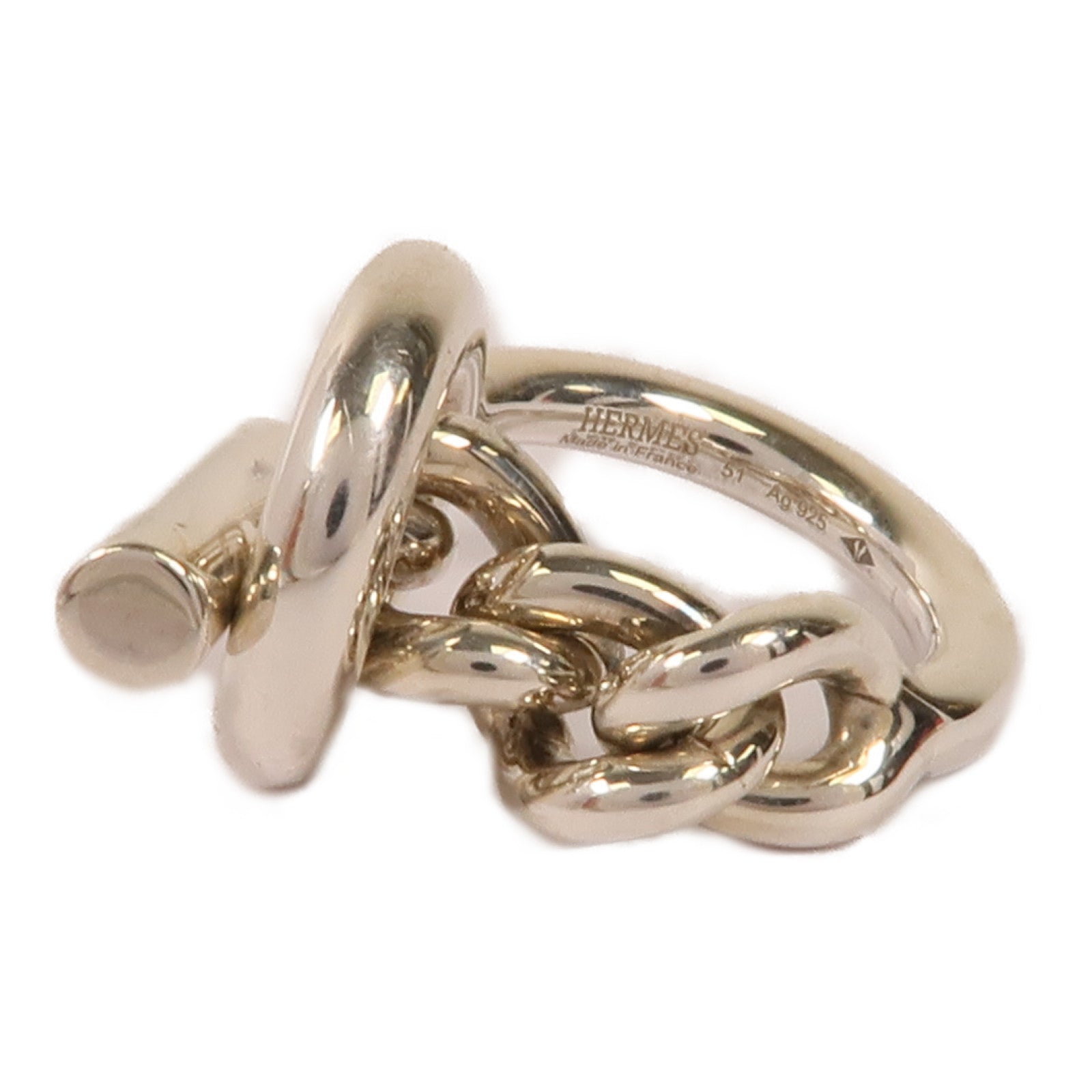 HERMES 925純銀Croisette Ring戒指Hermes#51/US#5.25