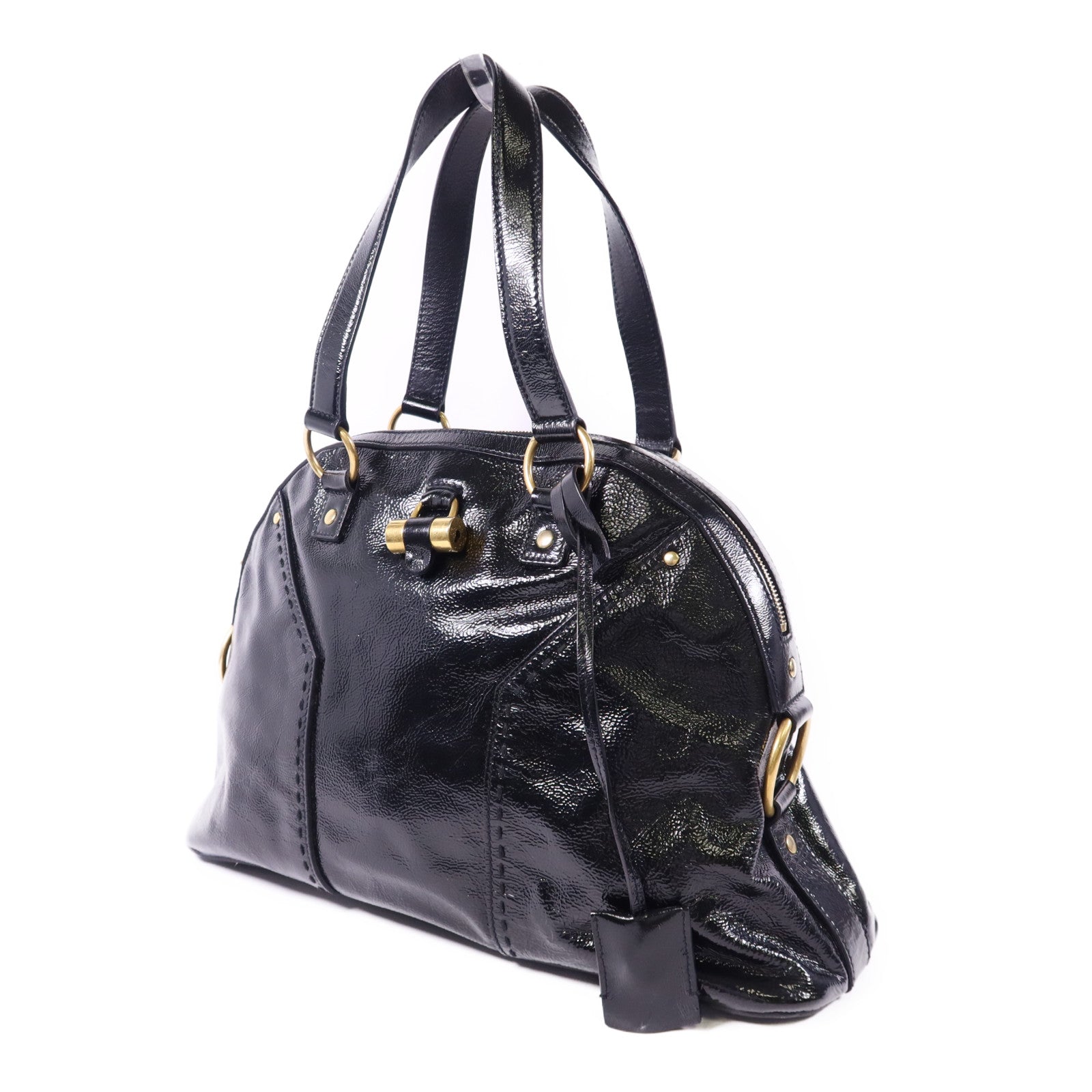 YVES SAINT LAURENT 漆皮皮革Shoulder Bag金扣肩背袋