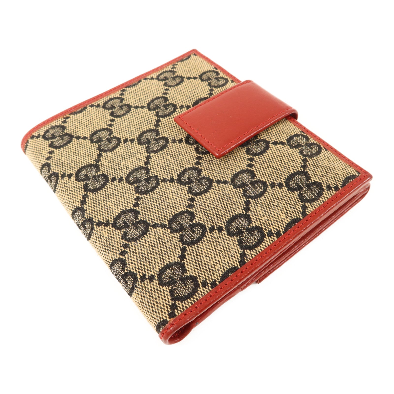 GUCCI 帆布Bifold Wallet金扣錢包