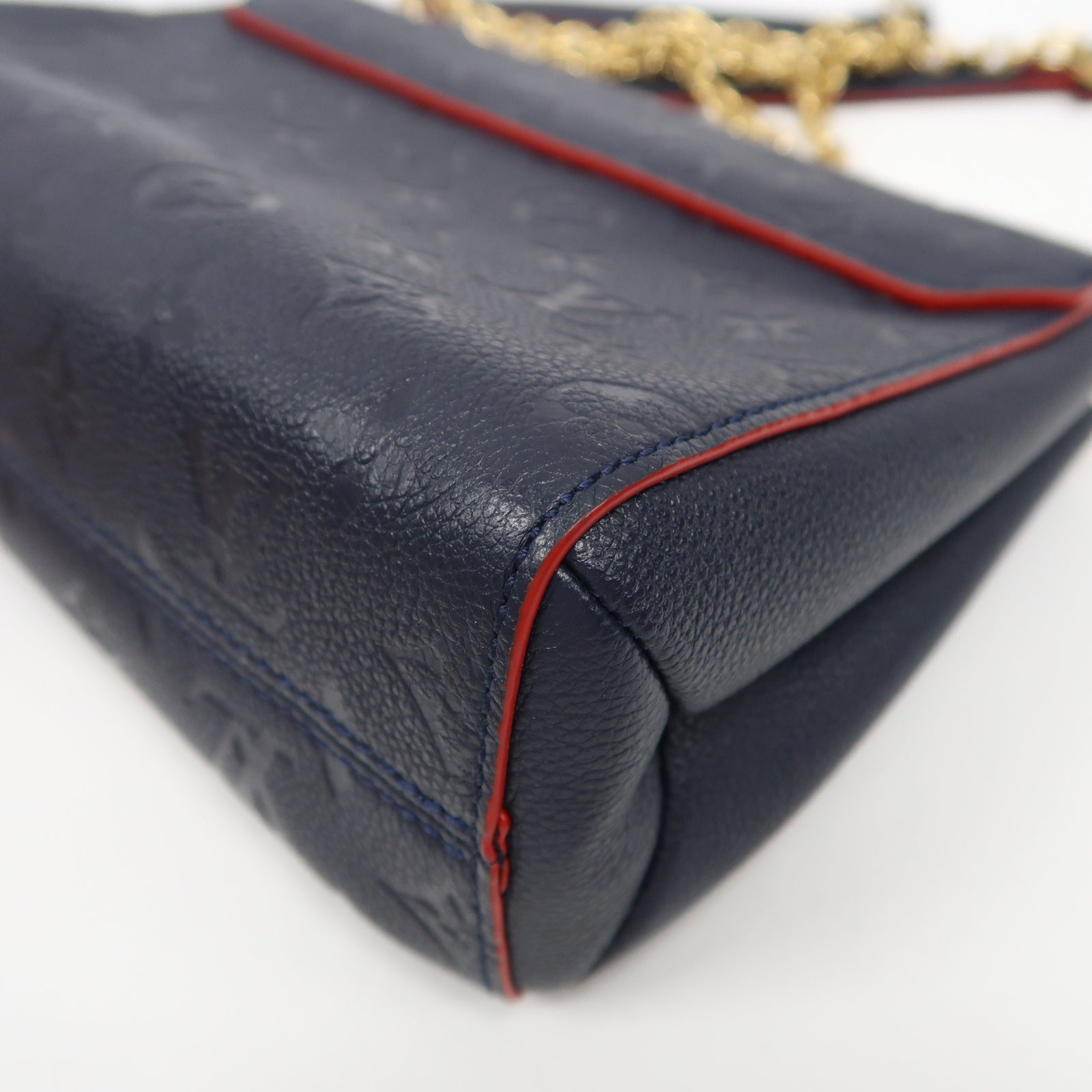 LOUIS VUITTON Monogram Empreinte Vavin PM金扣肩背袋藍色