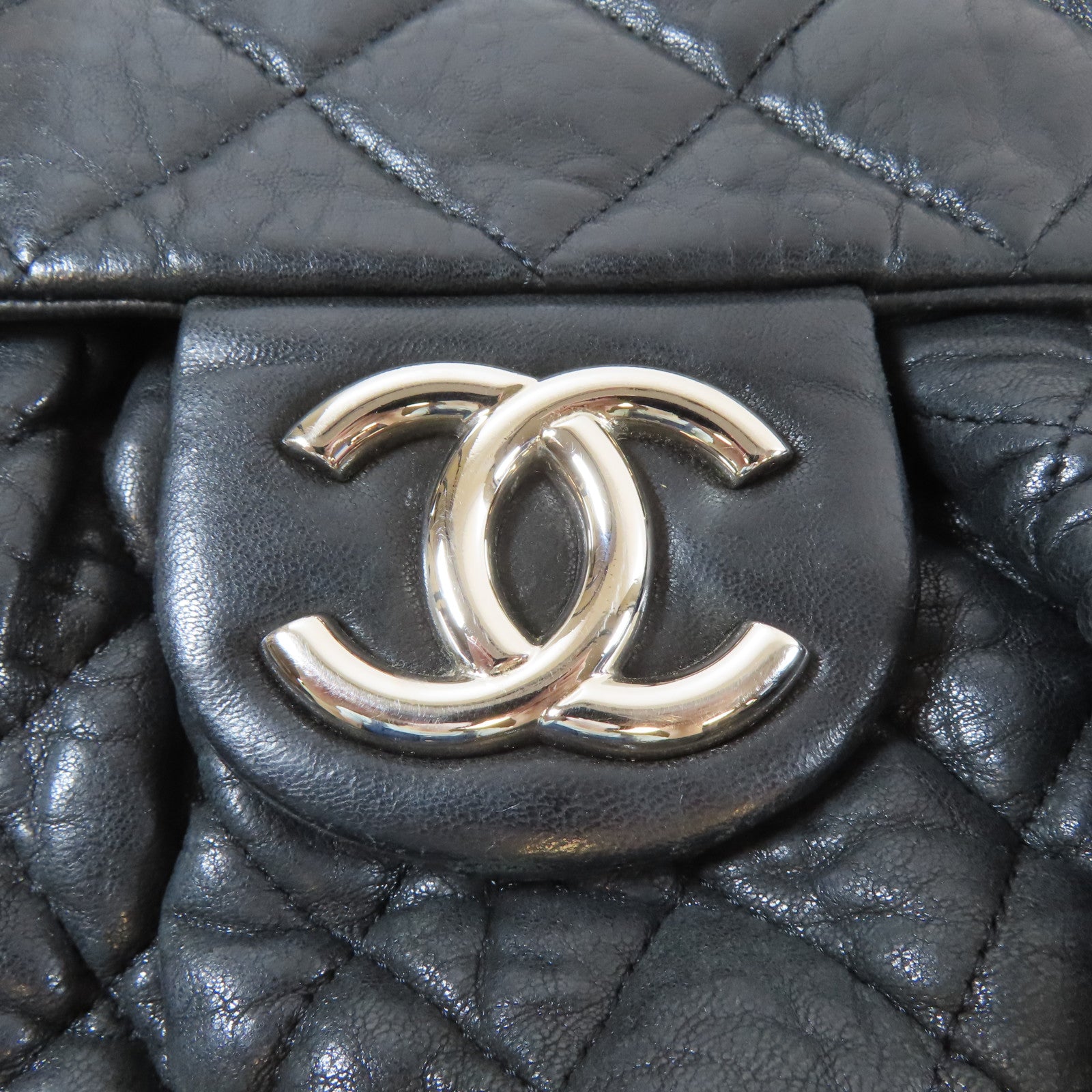 CHANEL 【清倉大減價】菱格牛皮皮革Chain Shoulder鏈帶肩背袋黑色