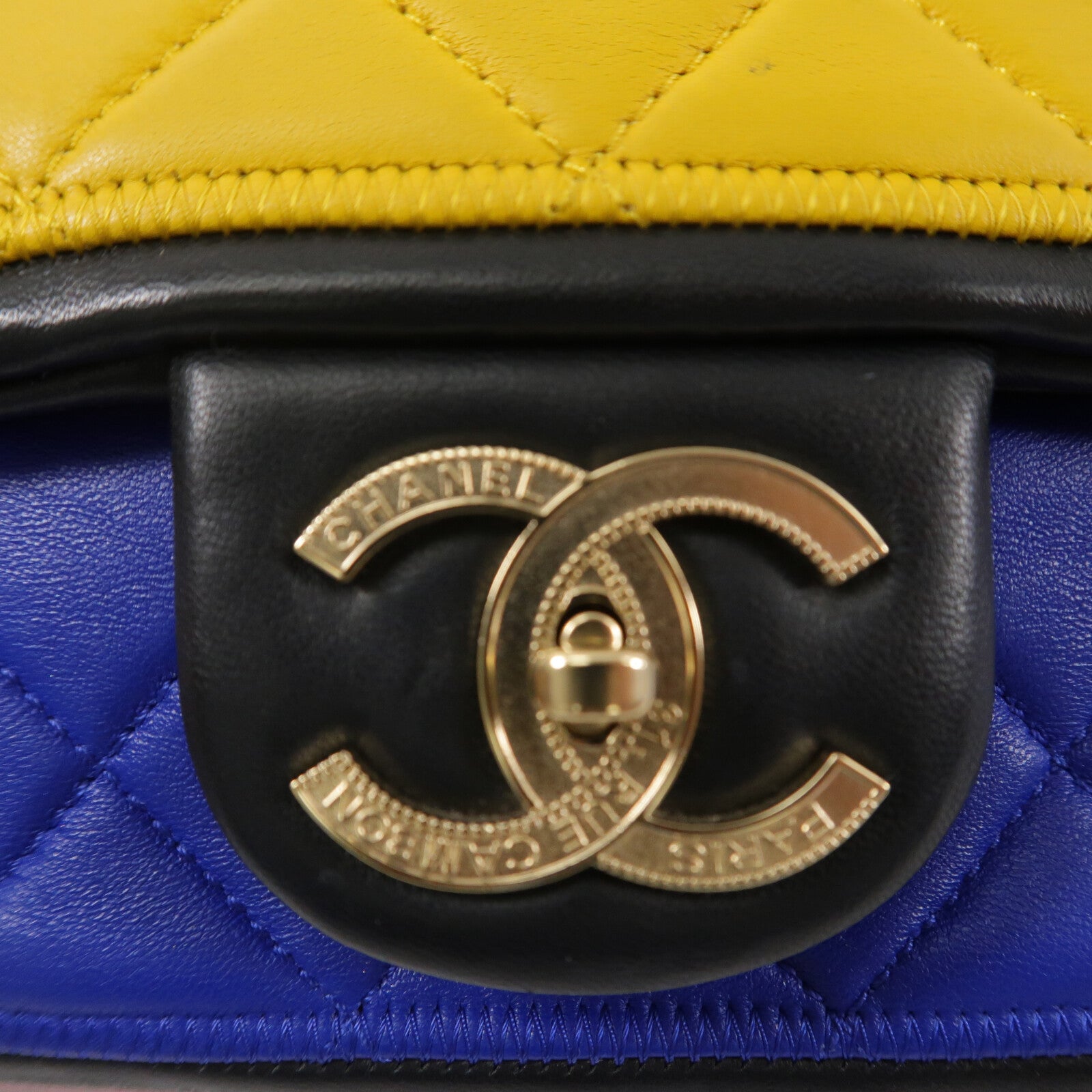 CHANEL 羊皮皮革Colorblock Medium Flap Bag鏈帶肩背袋