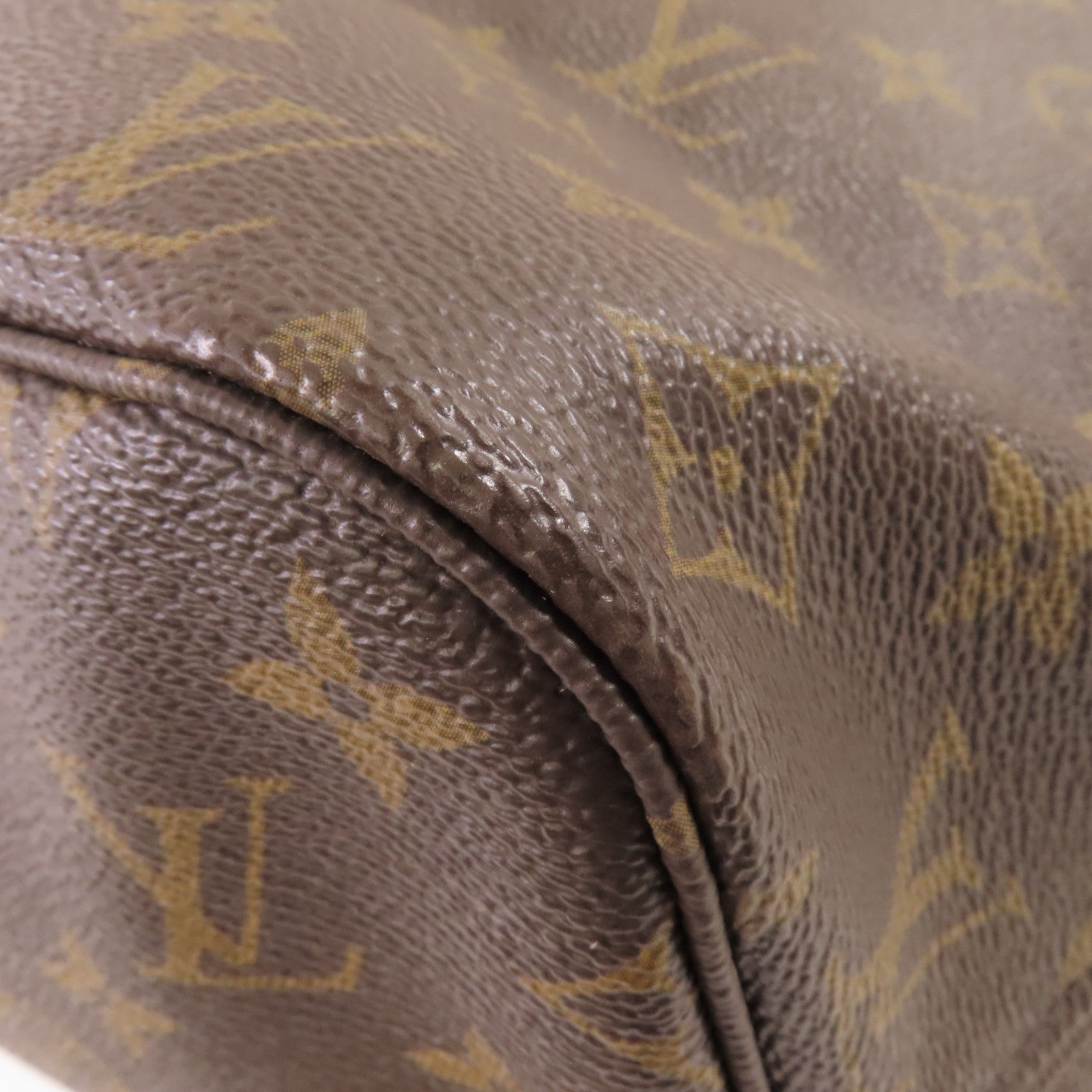 LOUIS VUITTON Monogram Neverfull MM Tote Bag金扣肩背袋啡色/酒紅色