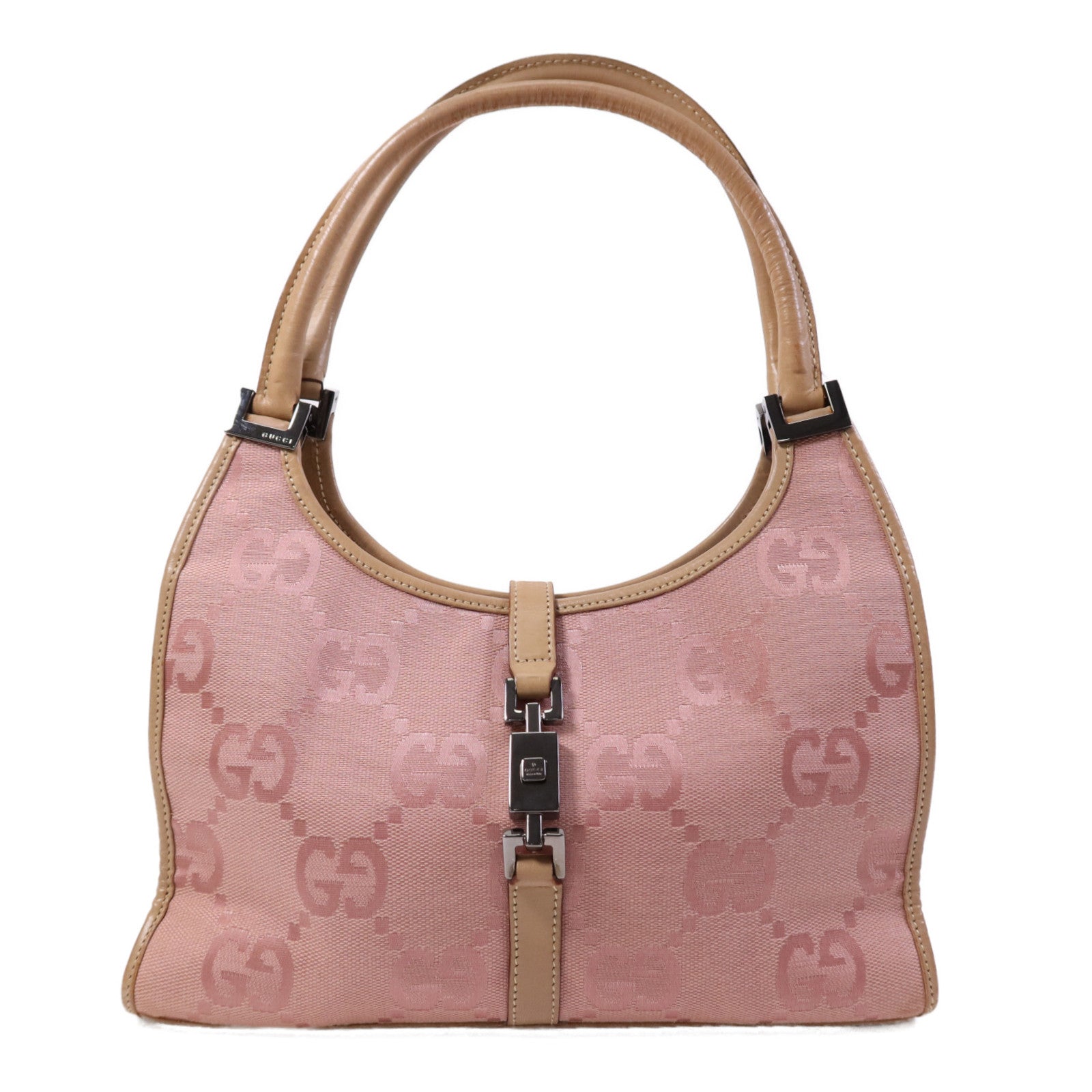GUCCI 帆布Vintage Jackie Bag銀扣手挽袋