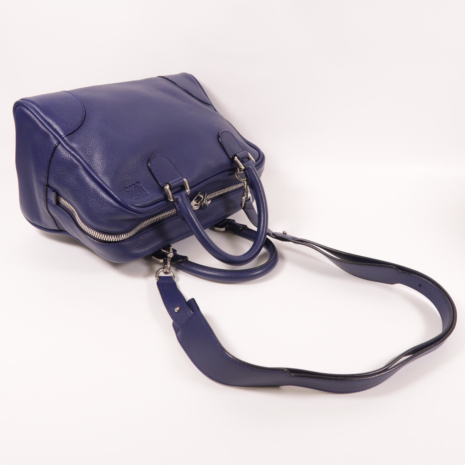 LOEWE 【激減優惠】牛皮皮革2 Way Bag銀扣手挽肩背兩用袋