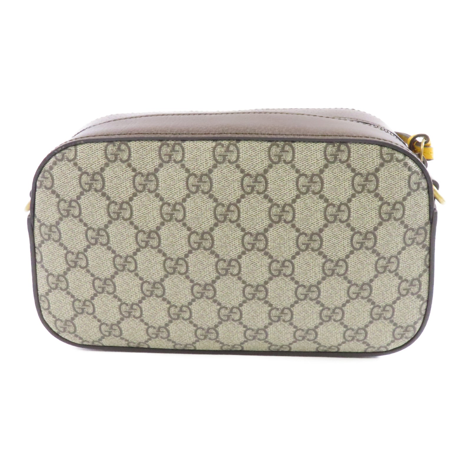 GUCCI 塗層帆布Neo Vintage GG Supreme金扣肩背袋棕色