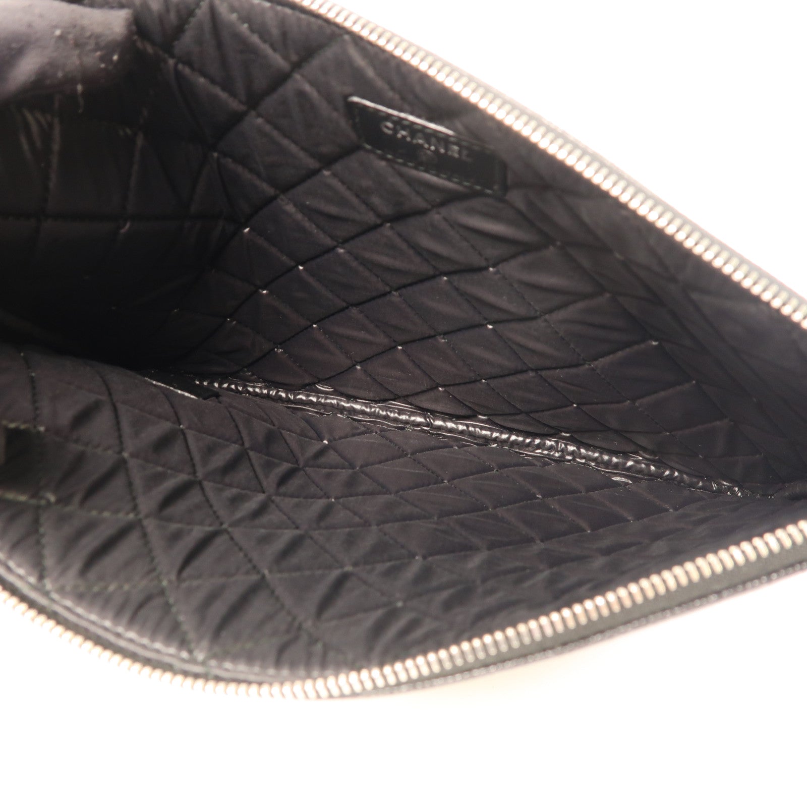 CHANEL 牛皮皮革Clutch Bag銀扣手拿包