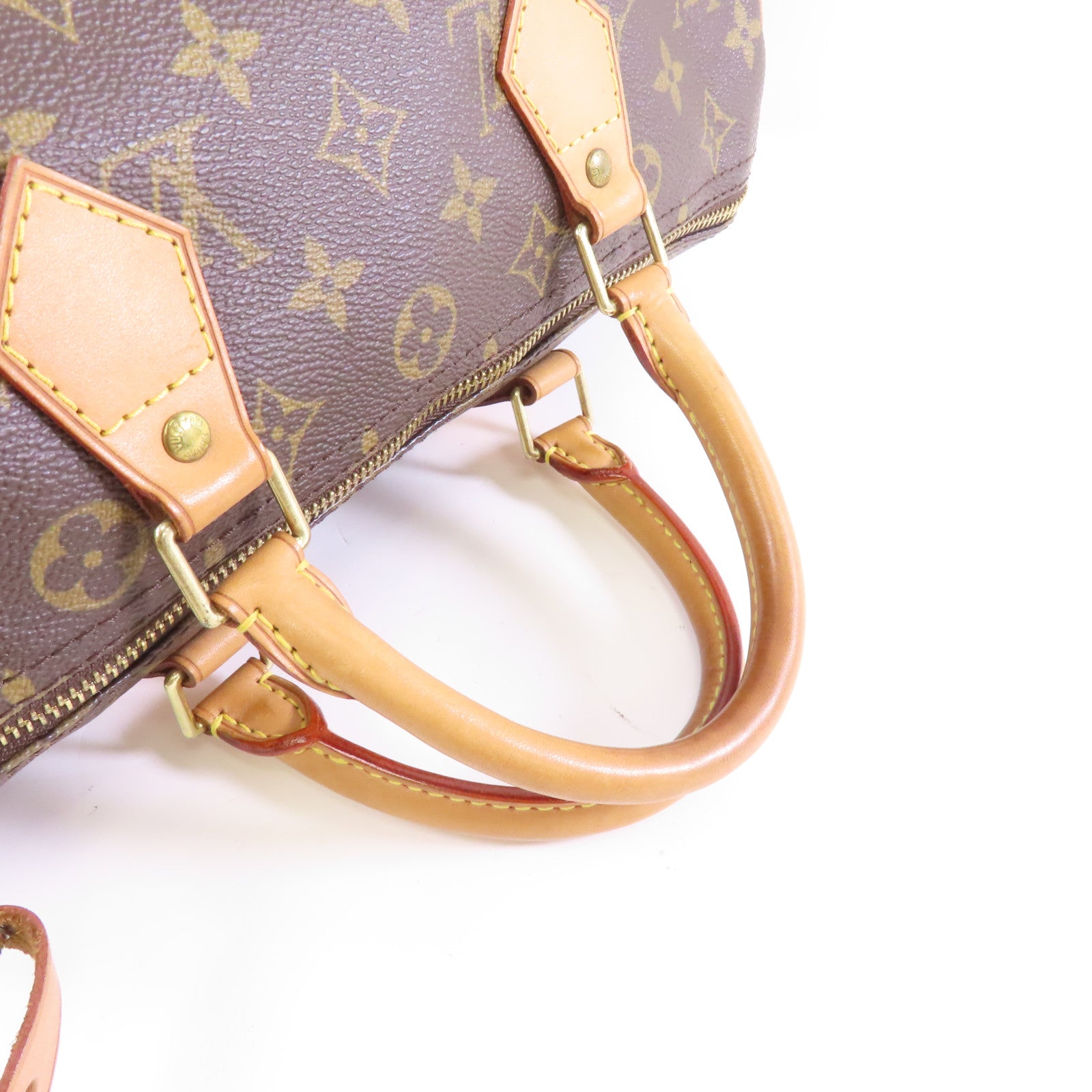 LOUIS VUITTON Monogram Speedy 30金扣手挽袋啡色