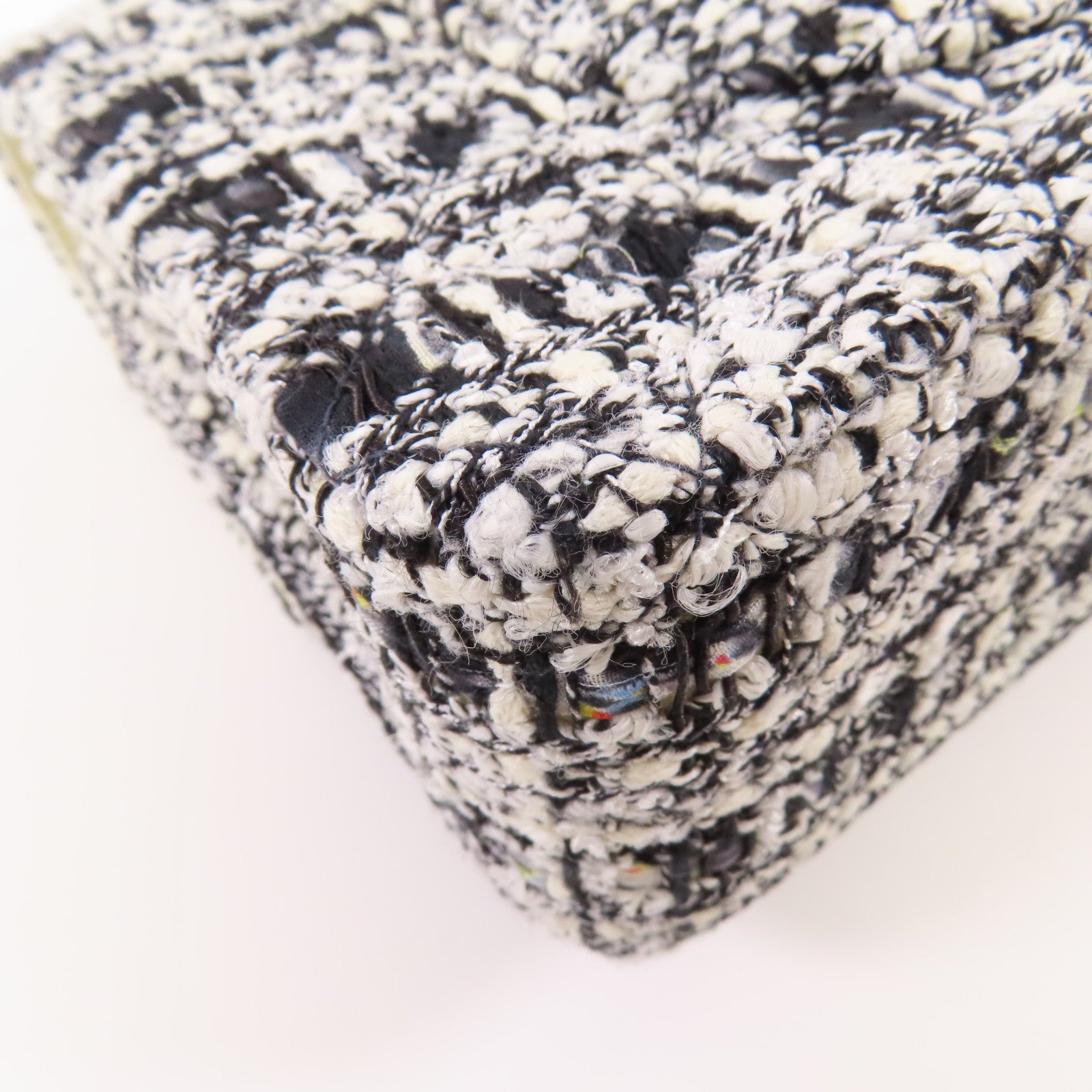 CHANEL 粗花呢Chain Shoulder銀扣鏈帶肩背袋