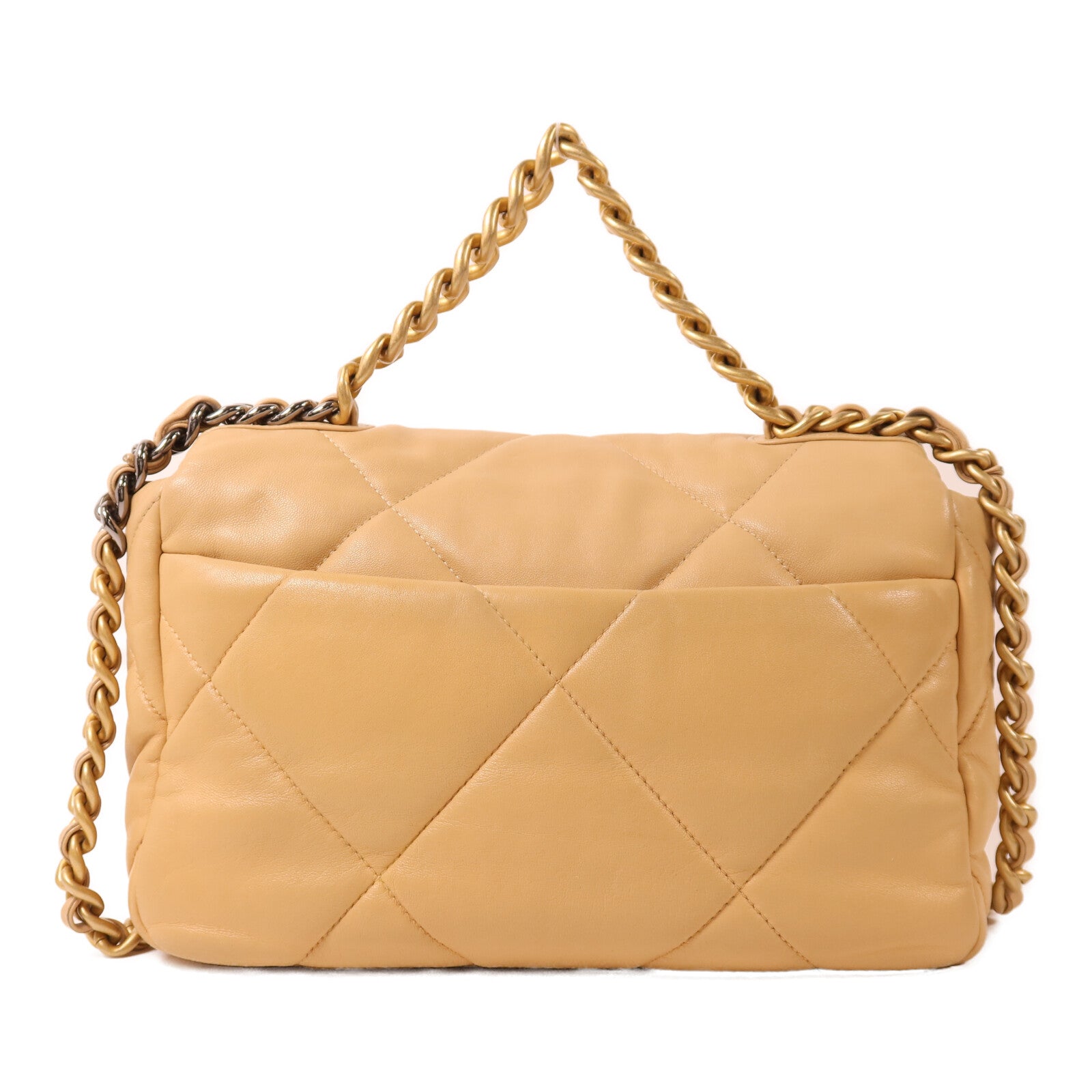 CHANEL 羊皮皮革Chanel 19鏈帶手挽肩背兩用袋