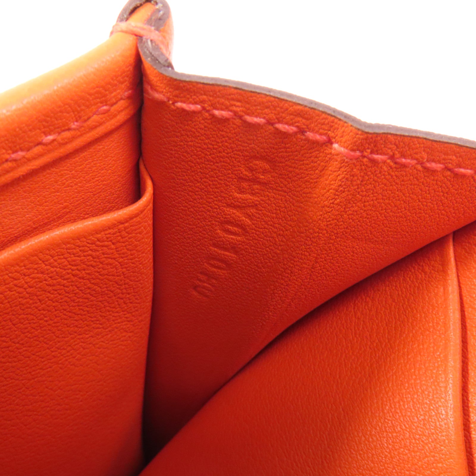 HERMES Swift皮革Jige Duo Clutch手拿包Orange Poppy
