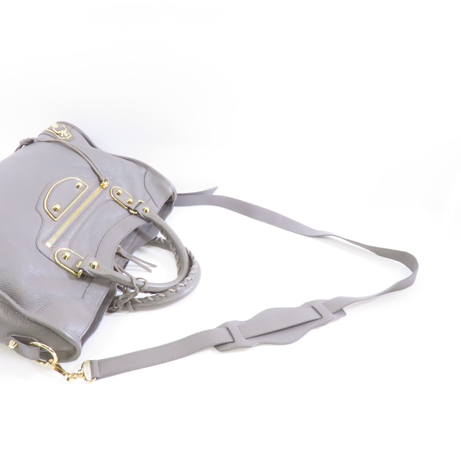 BALENCIAGA 牛皮皮革City金扣手挽肩背兩用袋黑色