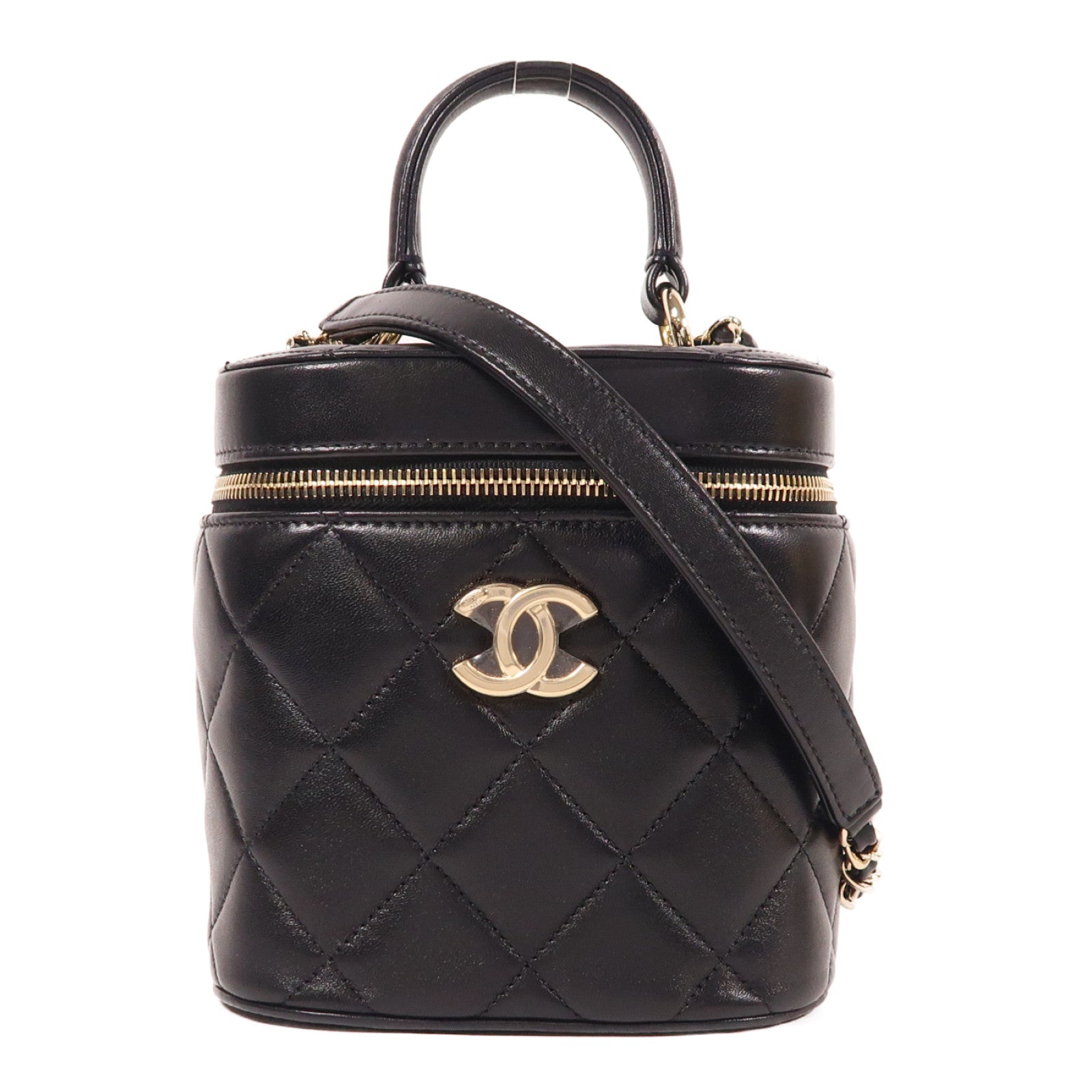 CHANEL 【激減優惠】羊皮皮革Chain Shoulder金扣手挽肩背兩用袋