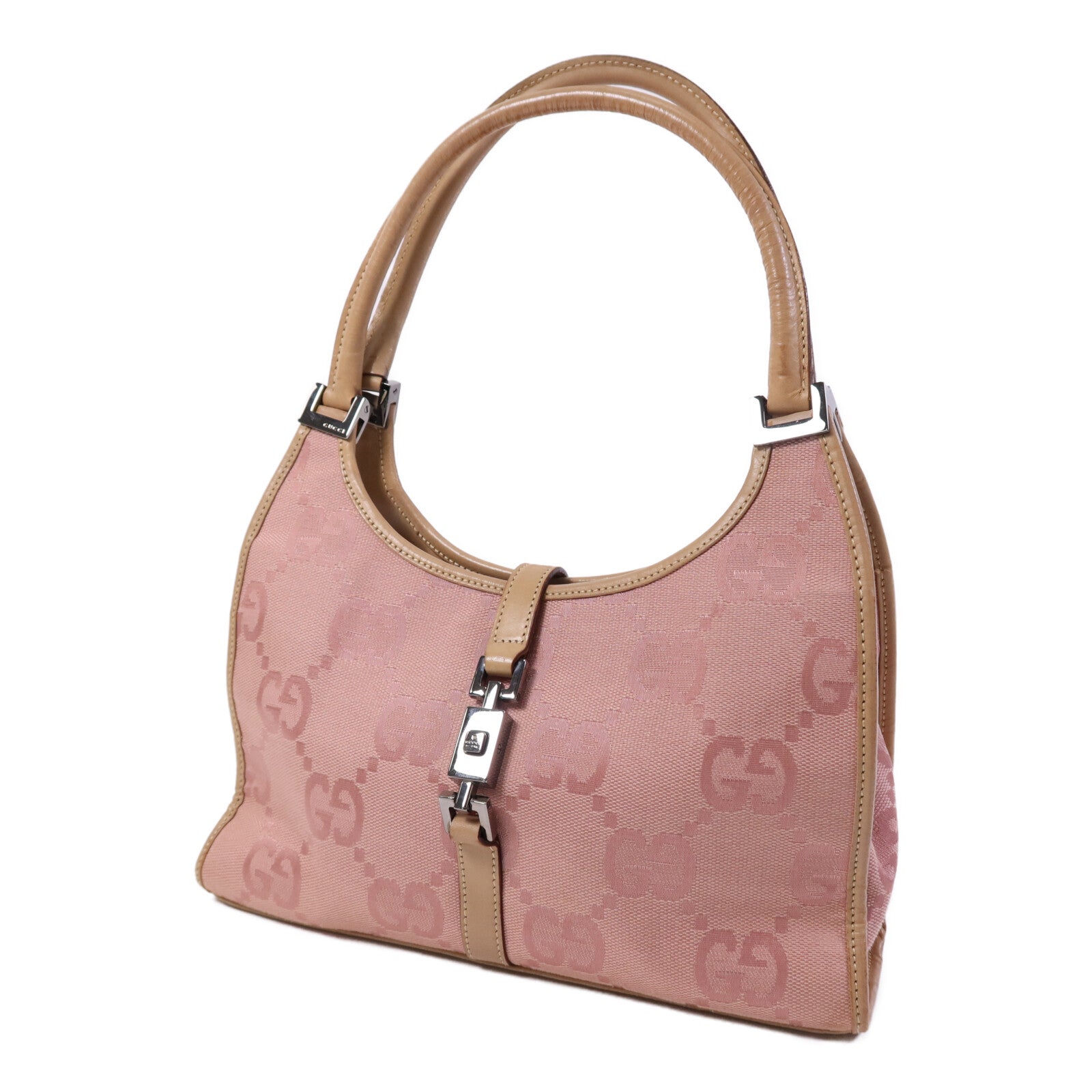 GUCCI 帆布Vintage Jackie Bag銀扣手挽袋