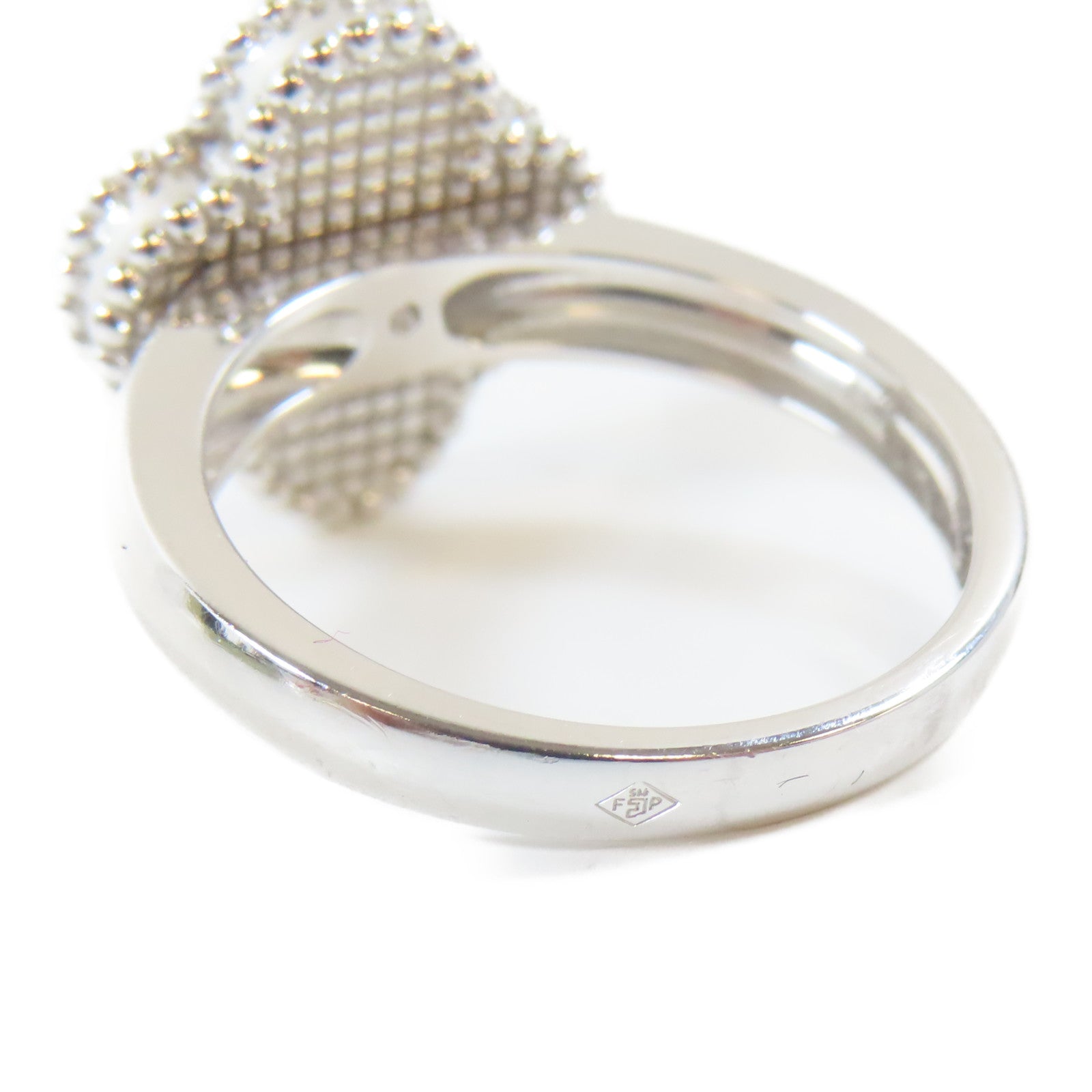 Van Cleef & Arpels 18K白金Vintage Alhamber Ring戒指US#7