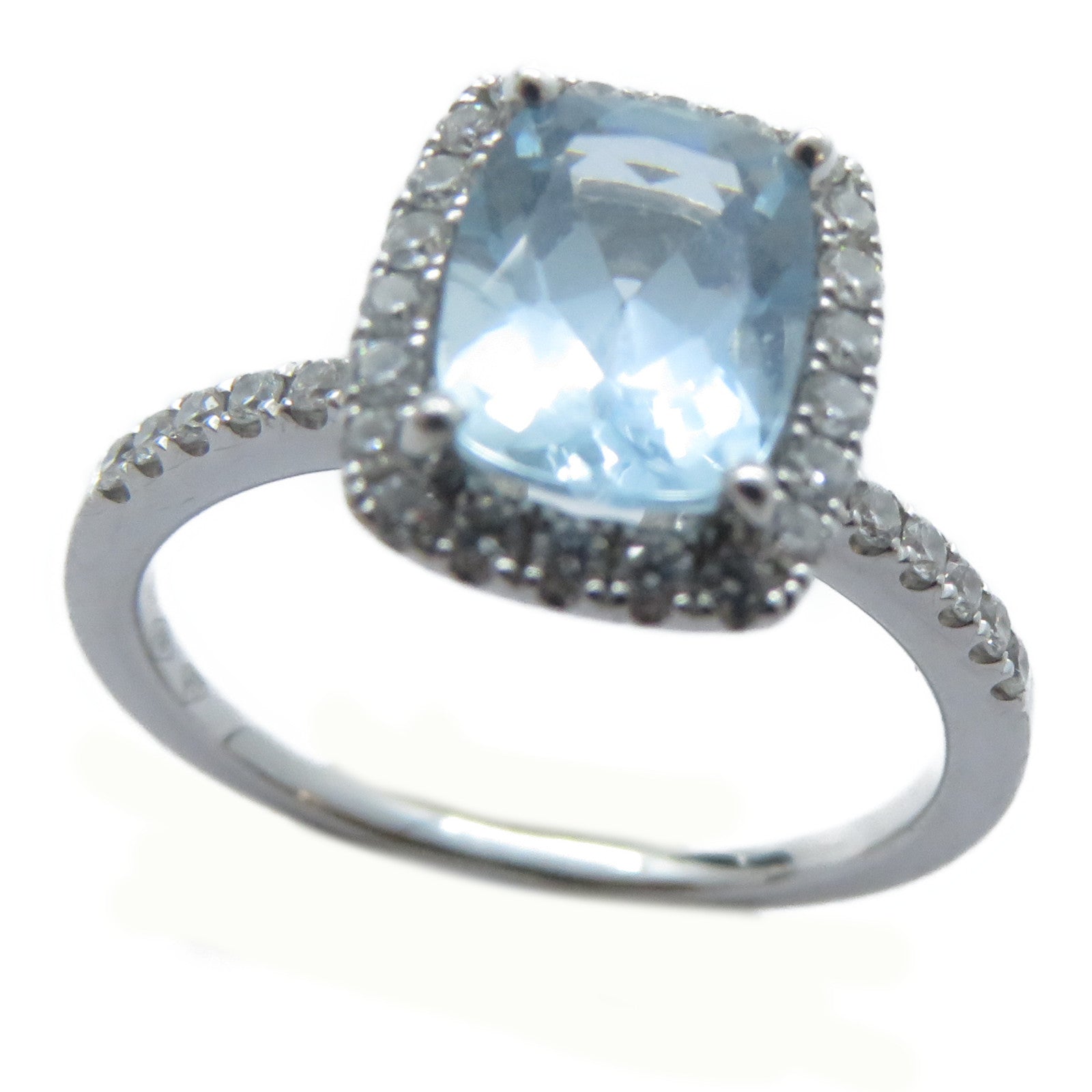 JEWELRY 18K白金Ring戒指銀色/藍色US#6