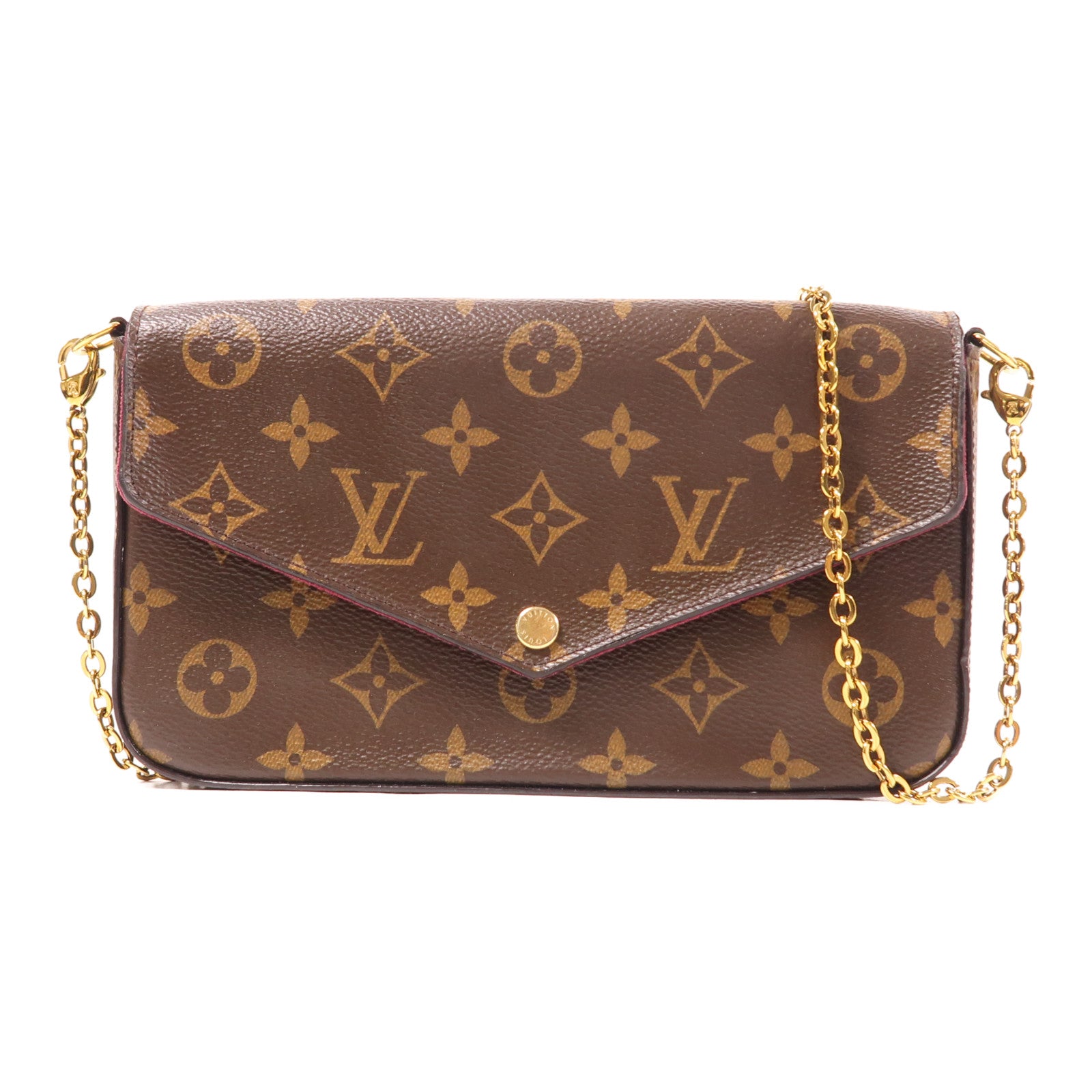LOUIS VUITTON Monogram Pochette Felicie金扣鏈帶肩背袋