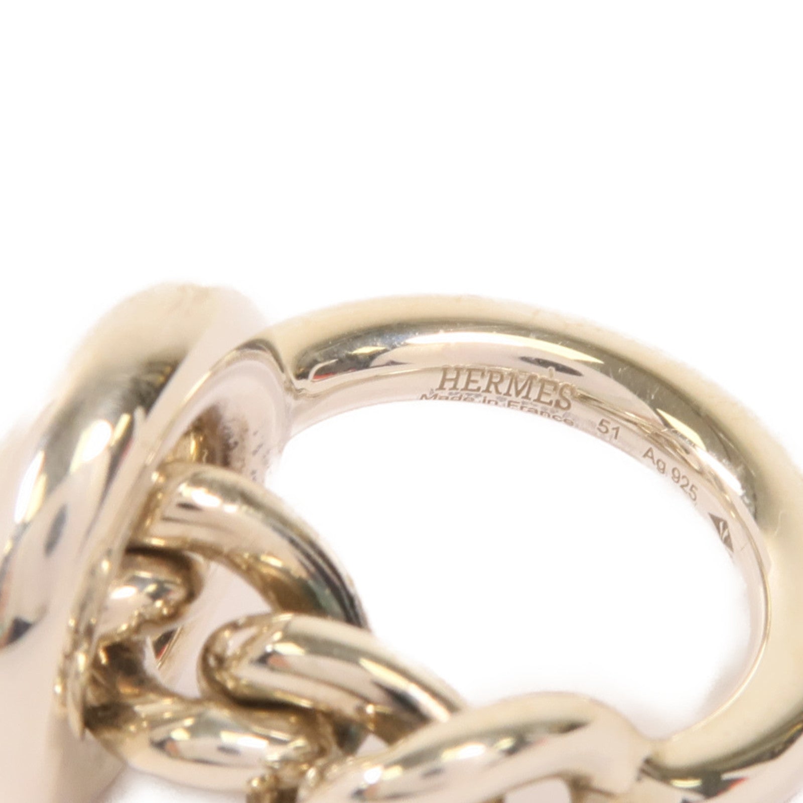 HERMES 925純銀Croisette Ring戒指Hermes#51/US#5.25