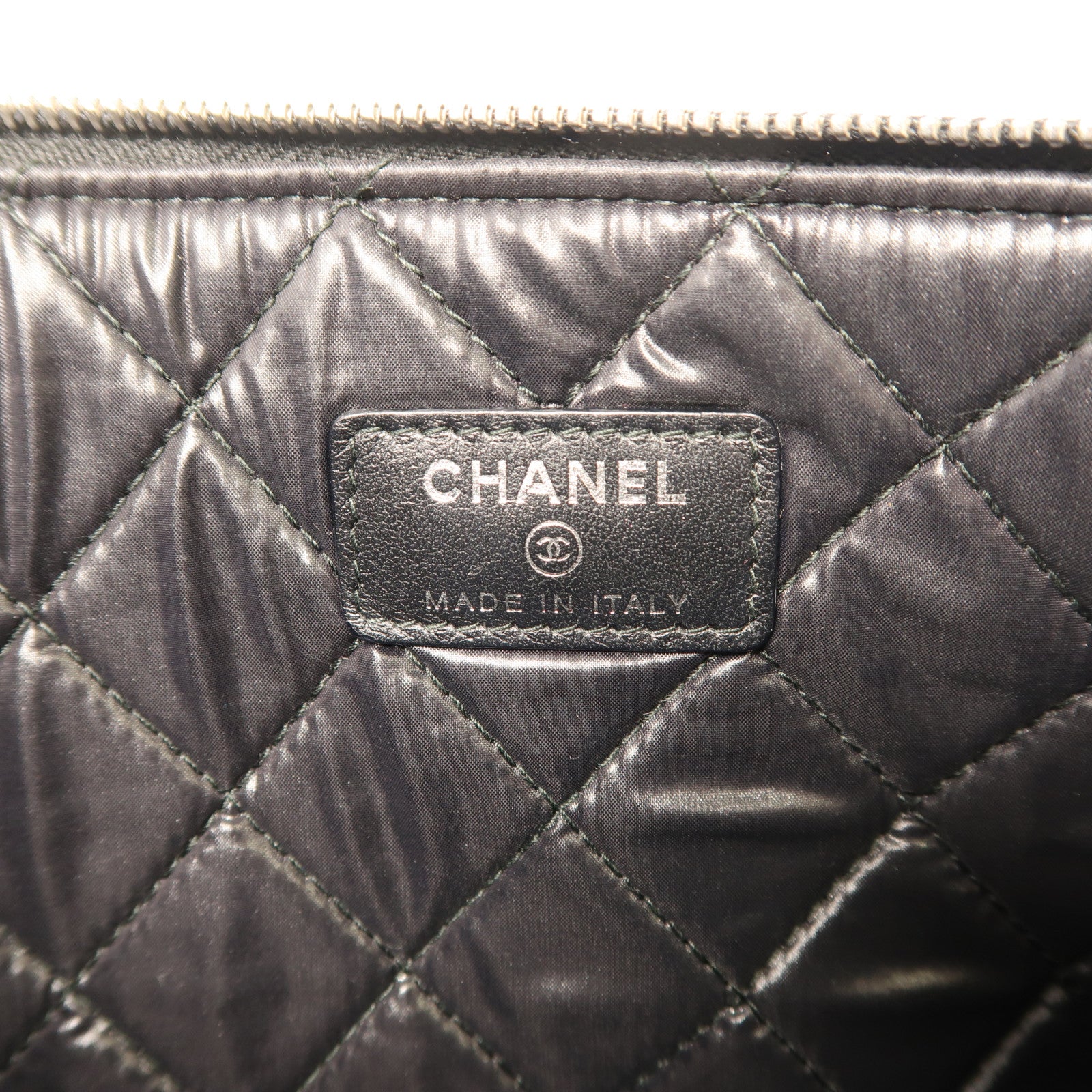 CHANEL 牛皮皮革Clutch Bag銀扣手拿包