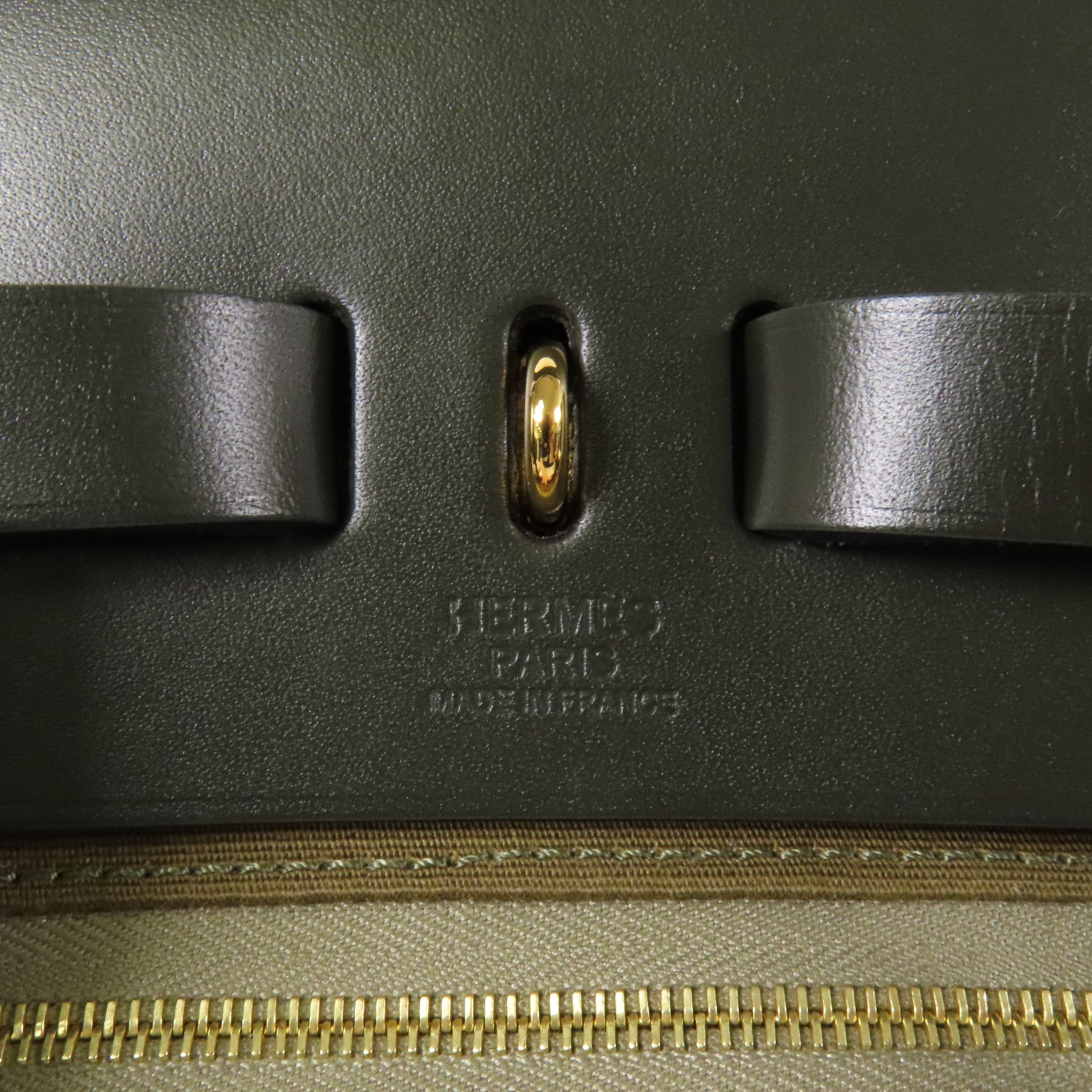 HERMES 皮革/帆布Herbag Backpack金扣背包Green