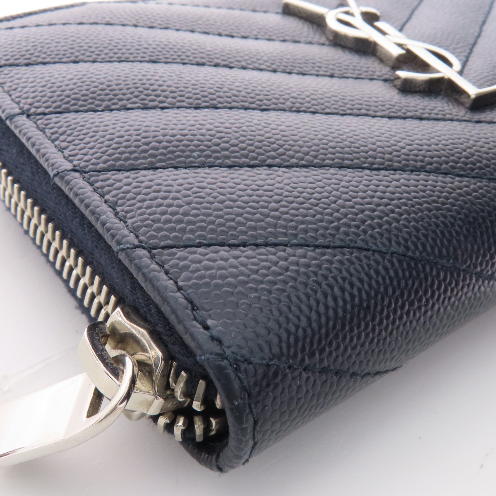 SAINT LAURENT 牛皮皮革Wallet銀扣錢包