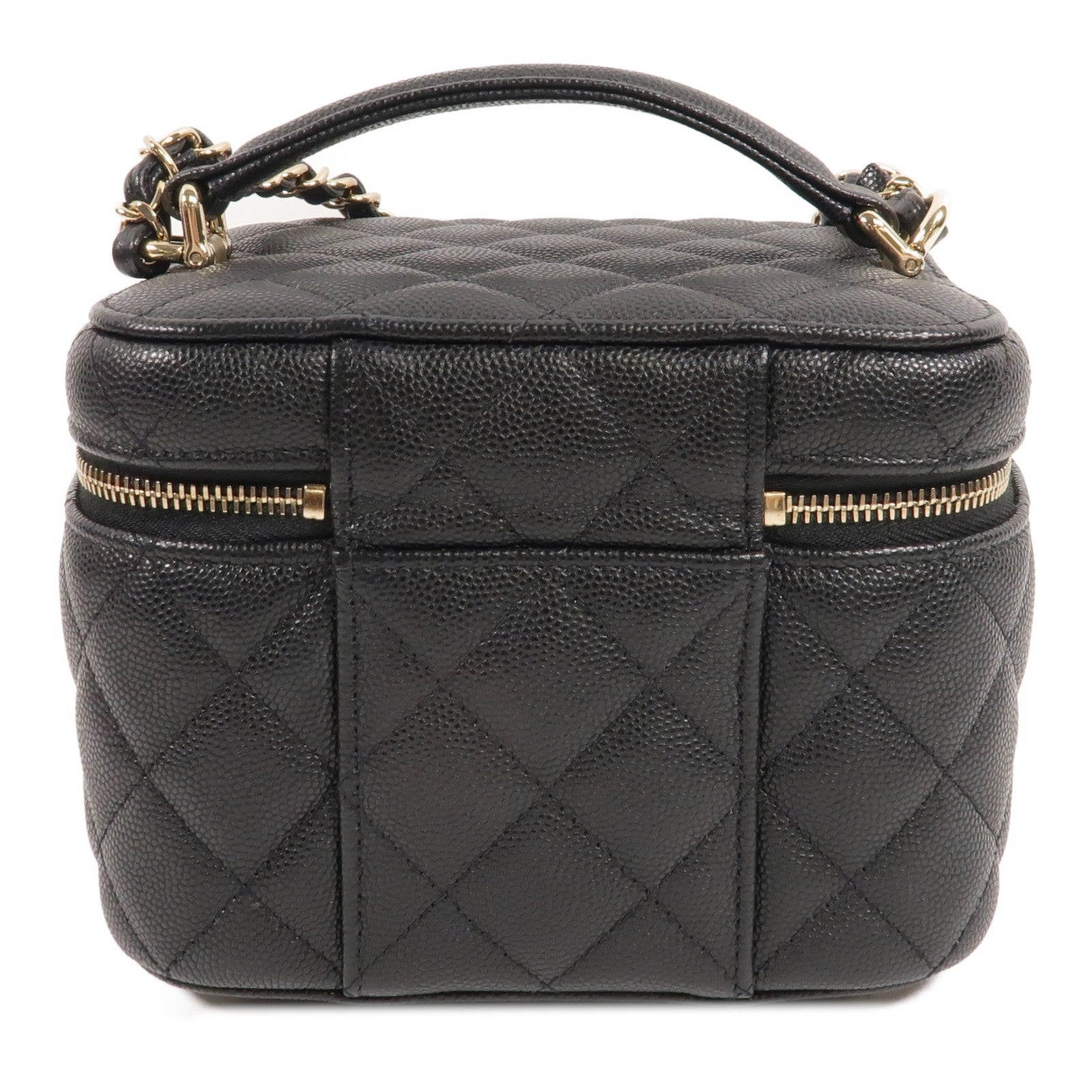 CHANEL 牛皮皮革Vanity Case鏈帶肩背袋