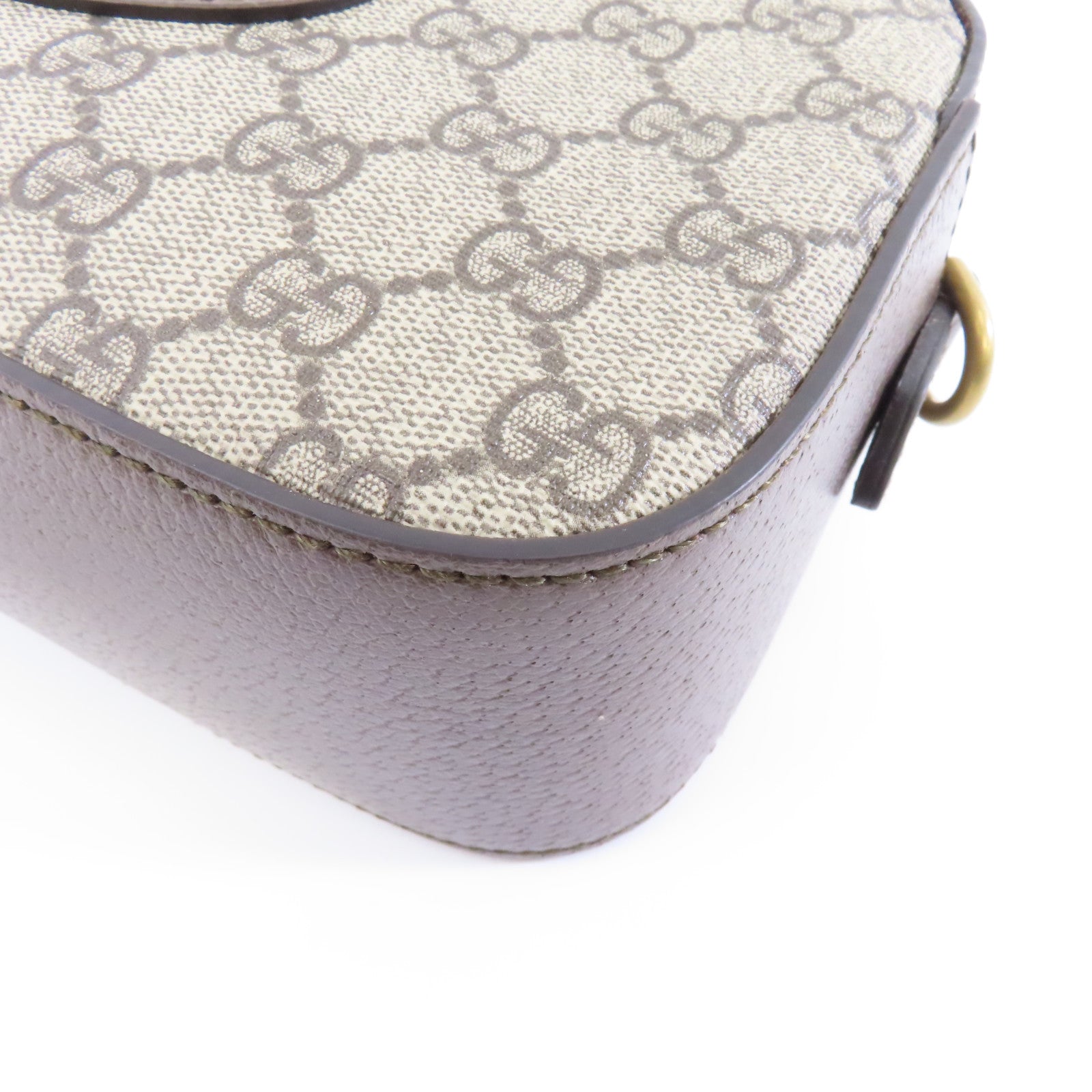 GUCCI 塗層帆布Neo Vintage GG Supreme金扣肩背袋棕色