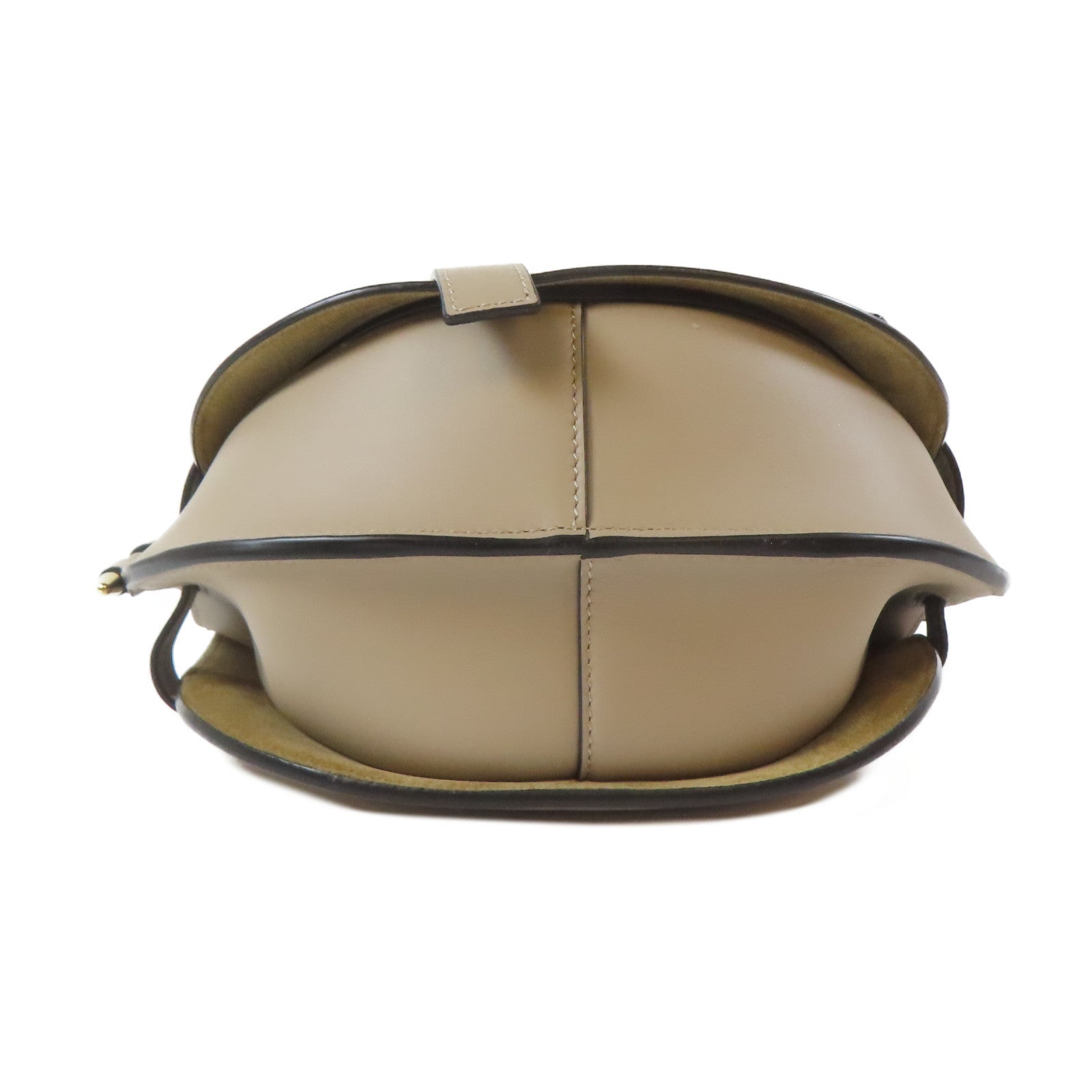 LOEWE 牛皮皮革Small Gate Bag金扣肩背袋米色