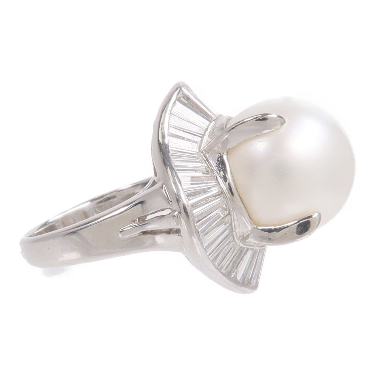 JEWELRY PT900鉑金Pearl Diamond Ring珍珠鑽石戒指