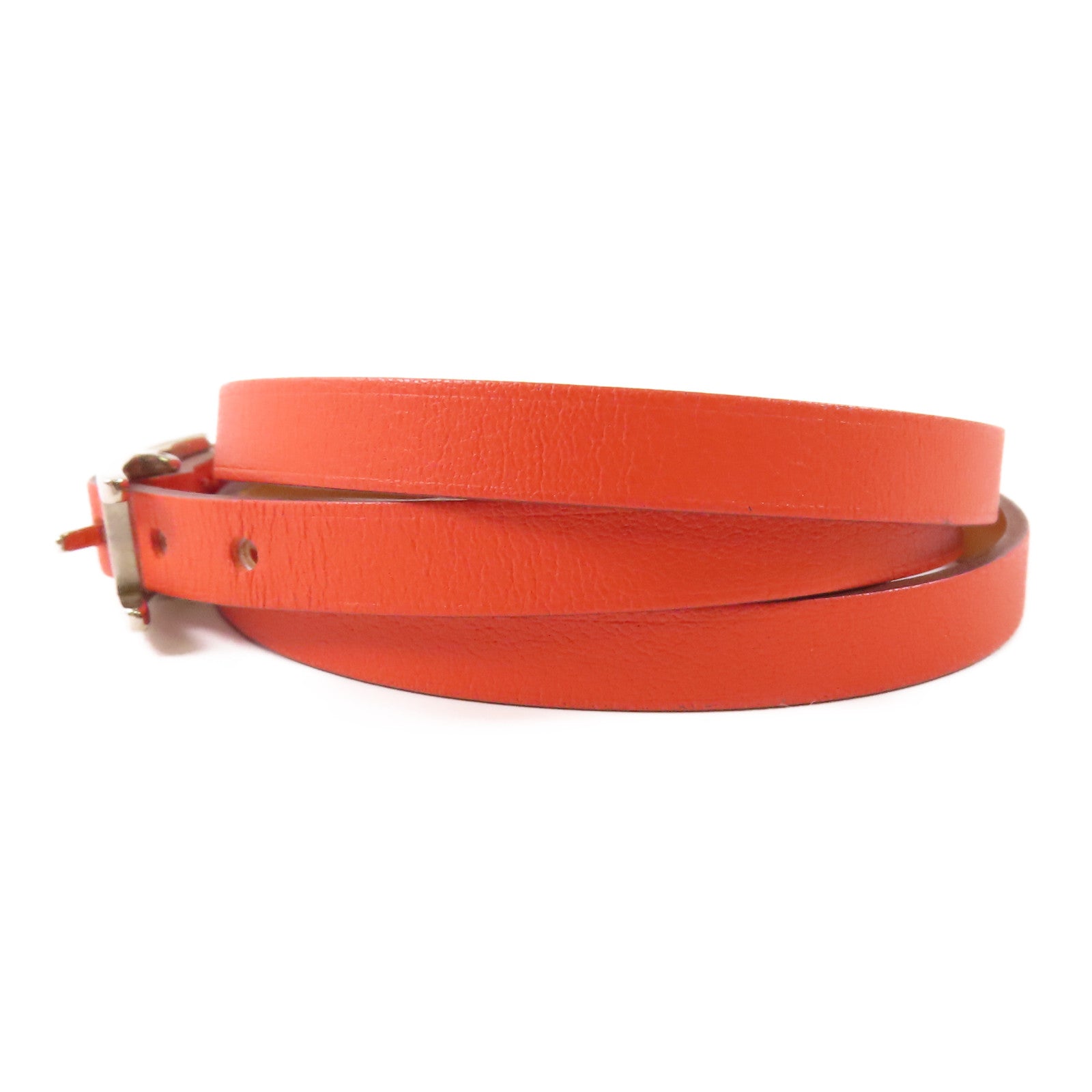 HERMES Swift皮革Behapi Double Tour Bracelet銀扣手鏈Rouge Casaque