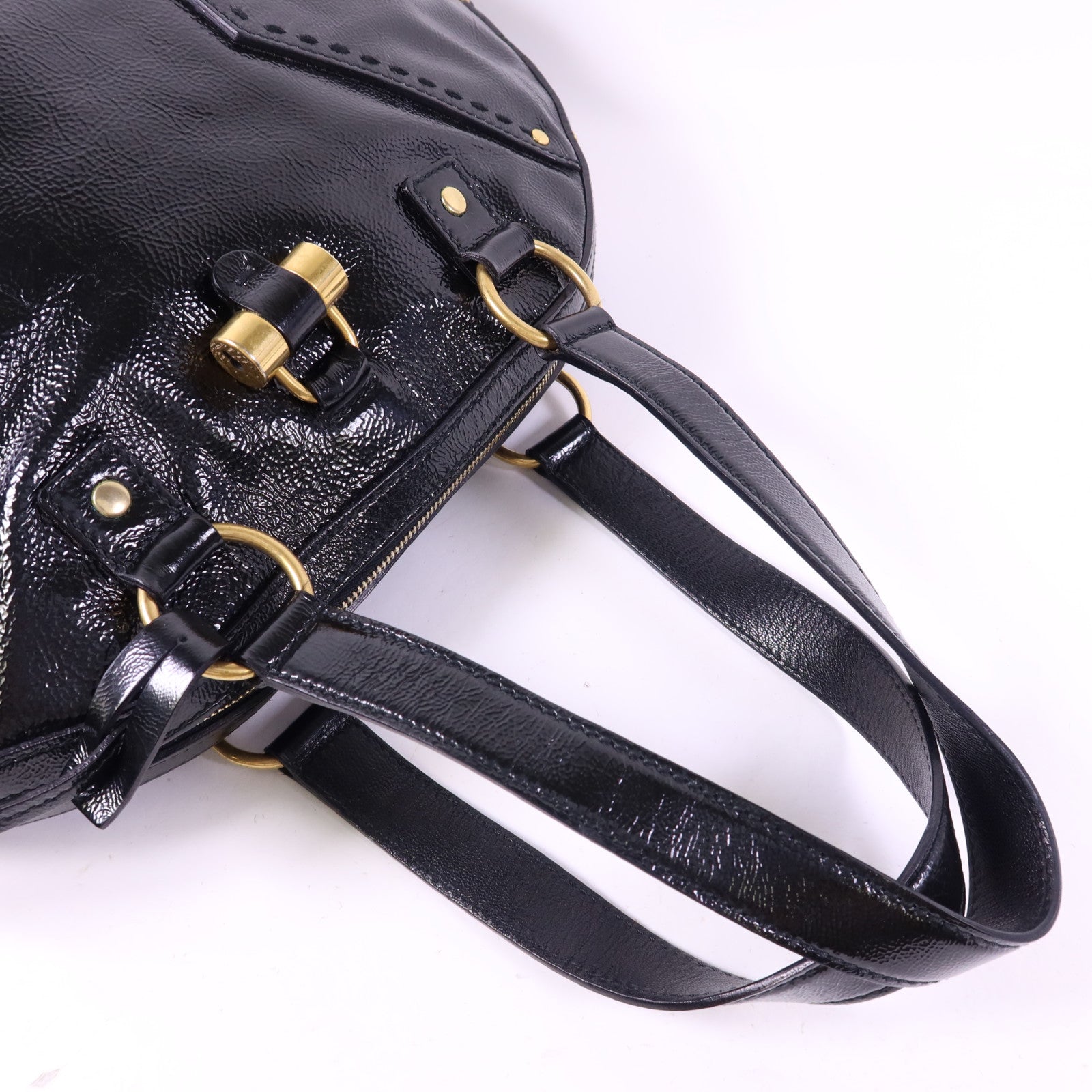 YVES SAINT LAURENT 漆皮皮革Shoulder Bag金扣肩背袋