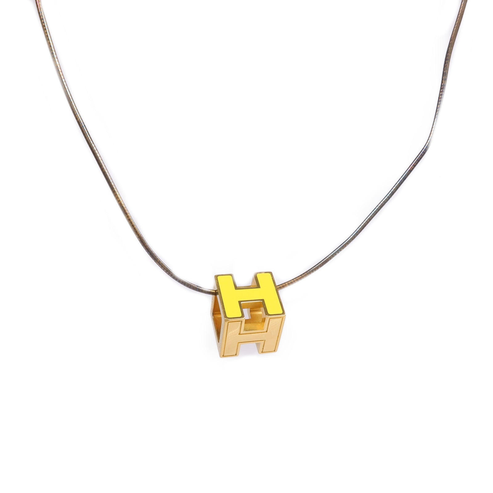HERMES 金屬Cube d'H (H Cube)項鍊