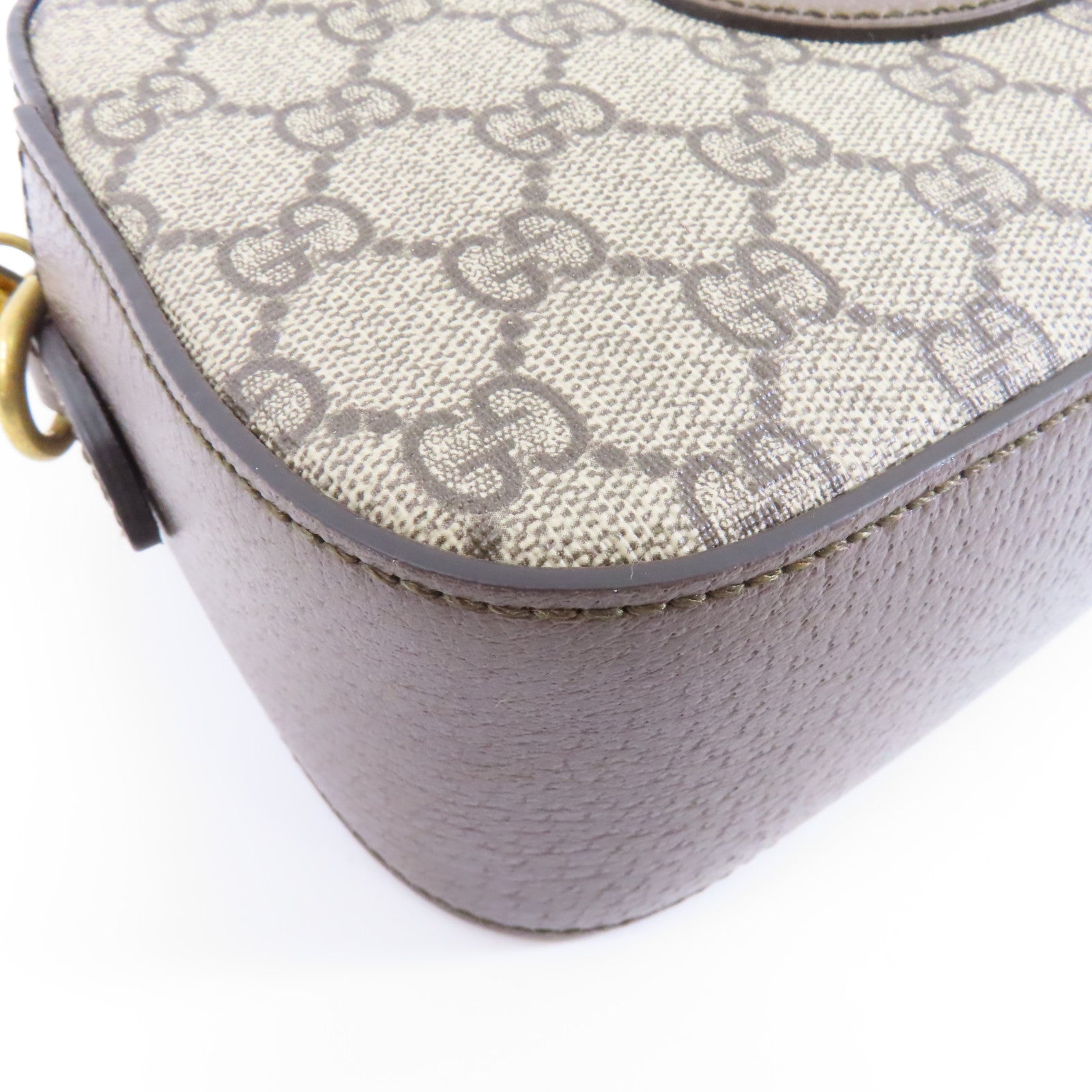 GUCCI 塗層帆布Neo Vintage GG Supreme金扣肩背袋棕色