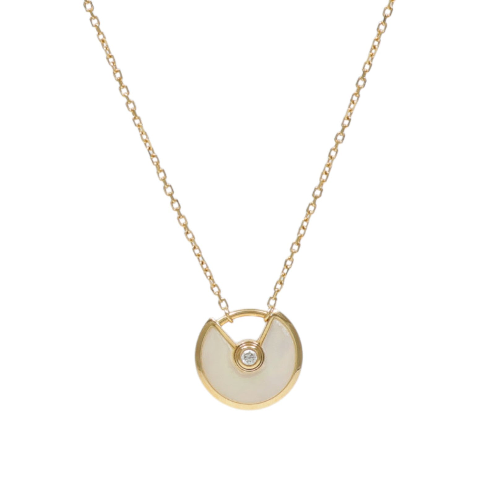CARTIER 18K黃金Amulette Necklace珍珠母貝/鑽石項鍊