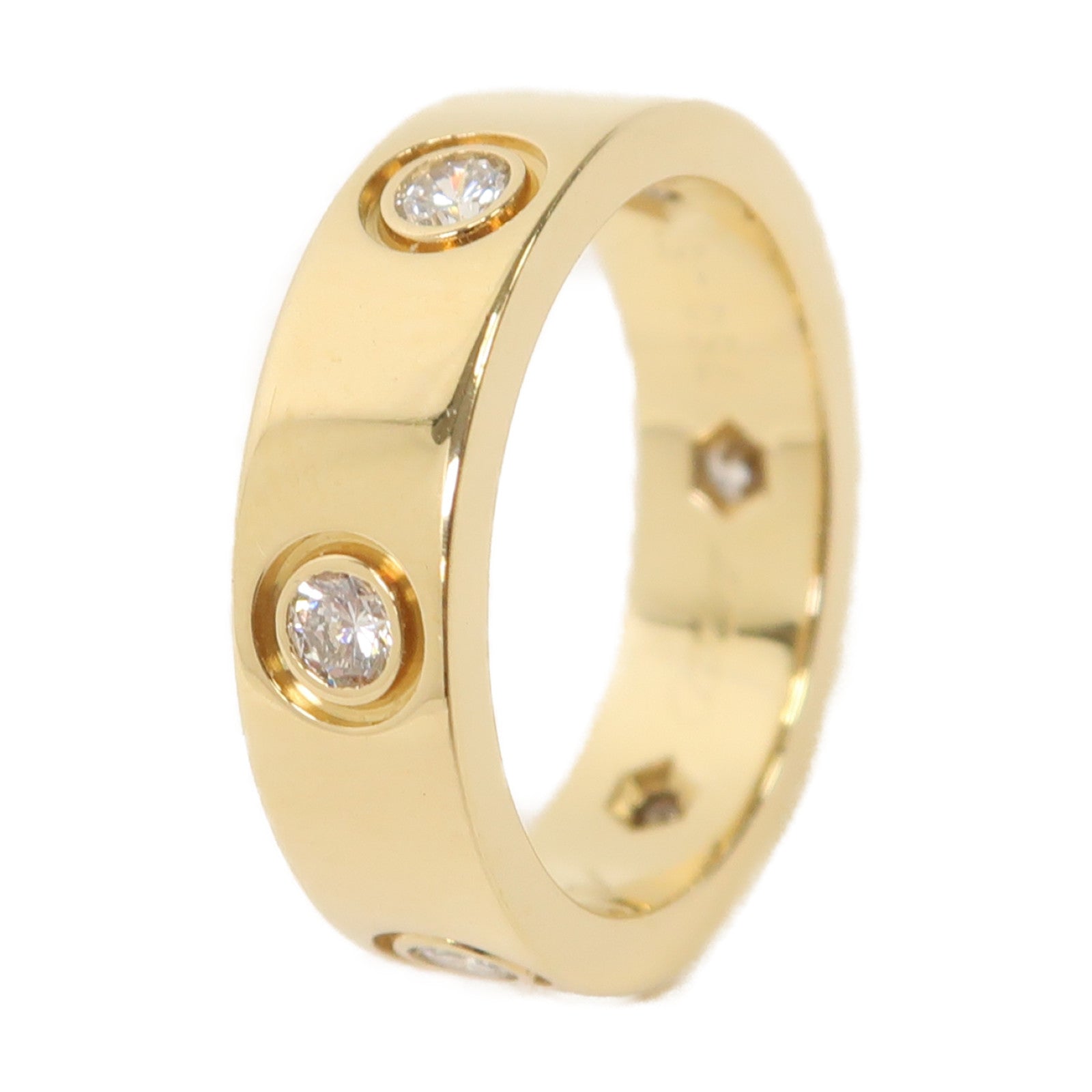 CARTIER 【激減優惠】18K黃金Love Diamond Ring鑽石戒指Cartier#51/US#5.75