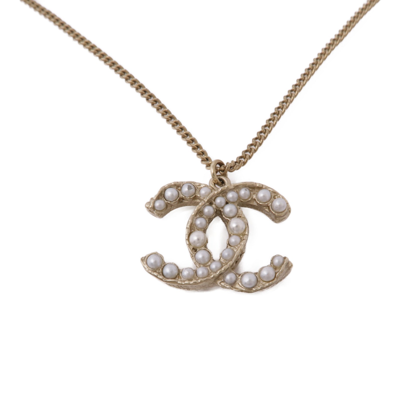CHANEL CC GHW Necklace Metal Gold