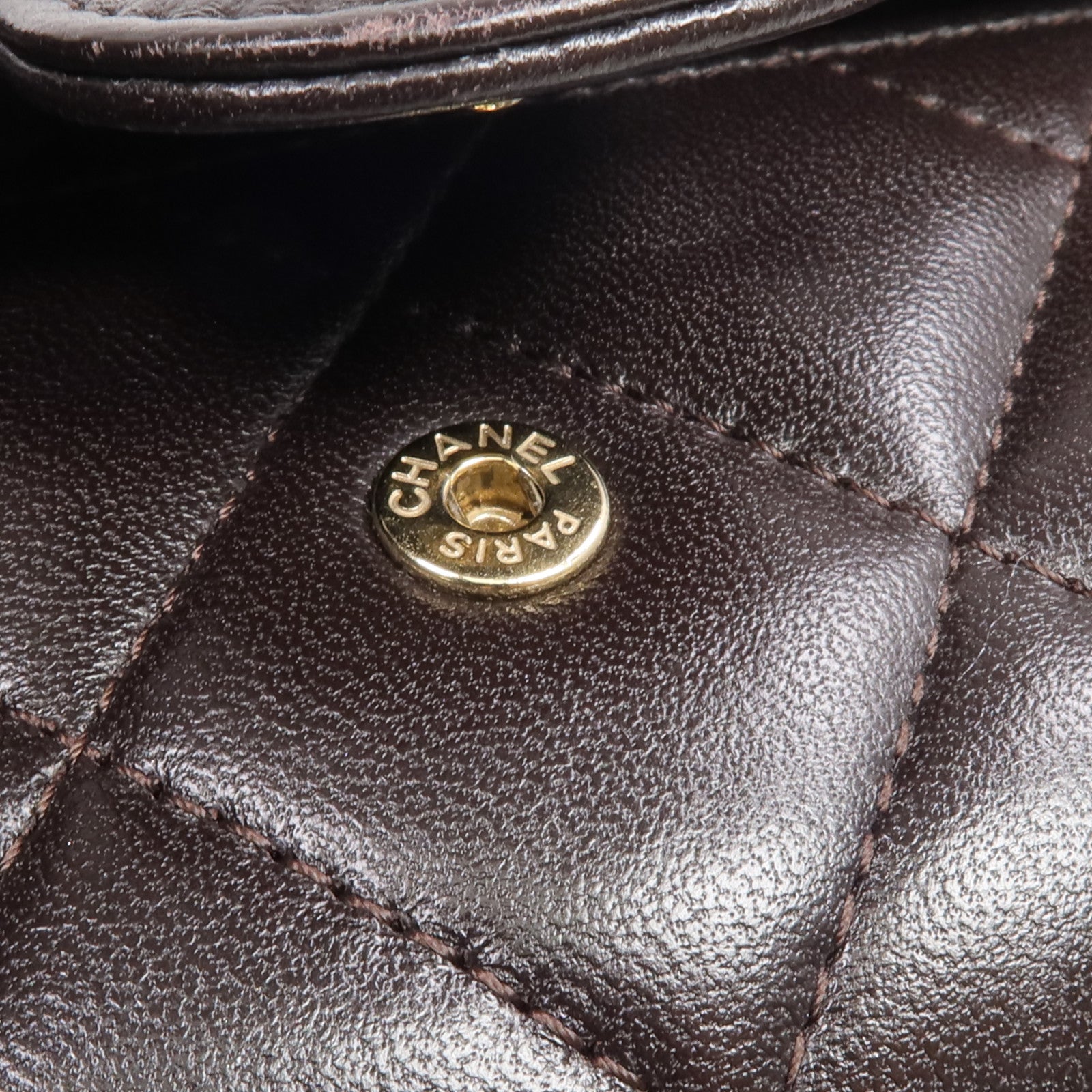 CHANEL 羊皮皮革Medium Wallet金扣長錢包