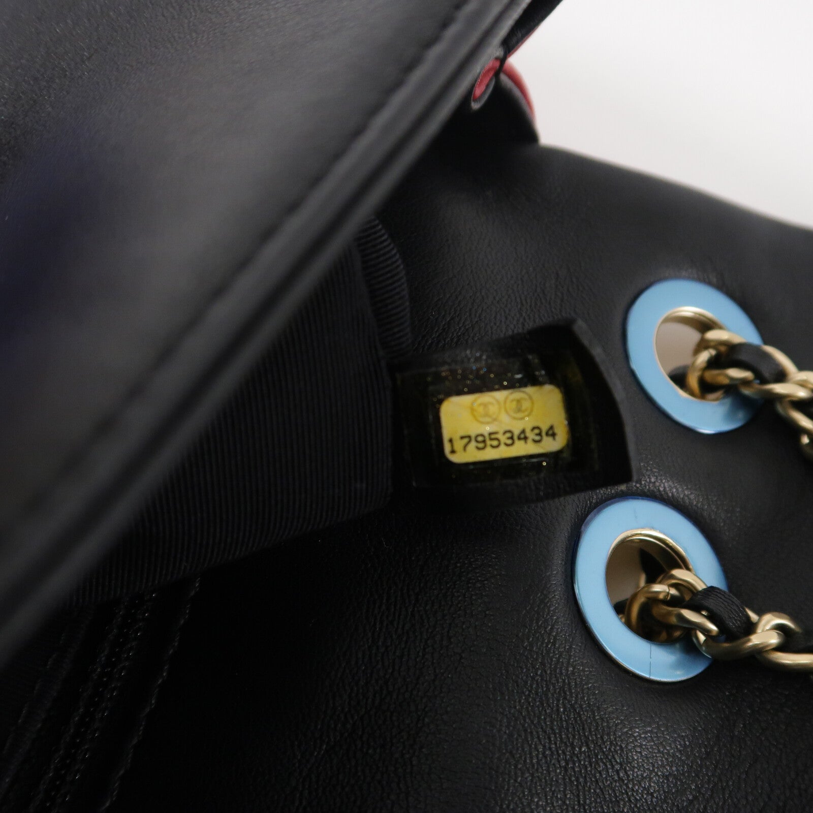 CHANEL 羊皮皮革Colorblock Medium Flap Bag鏈帶肩背袋