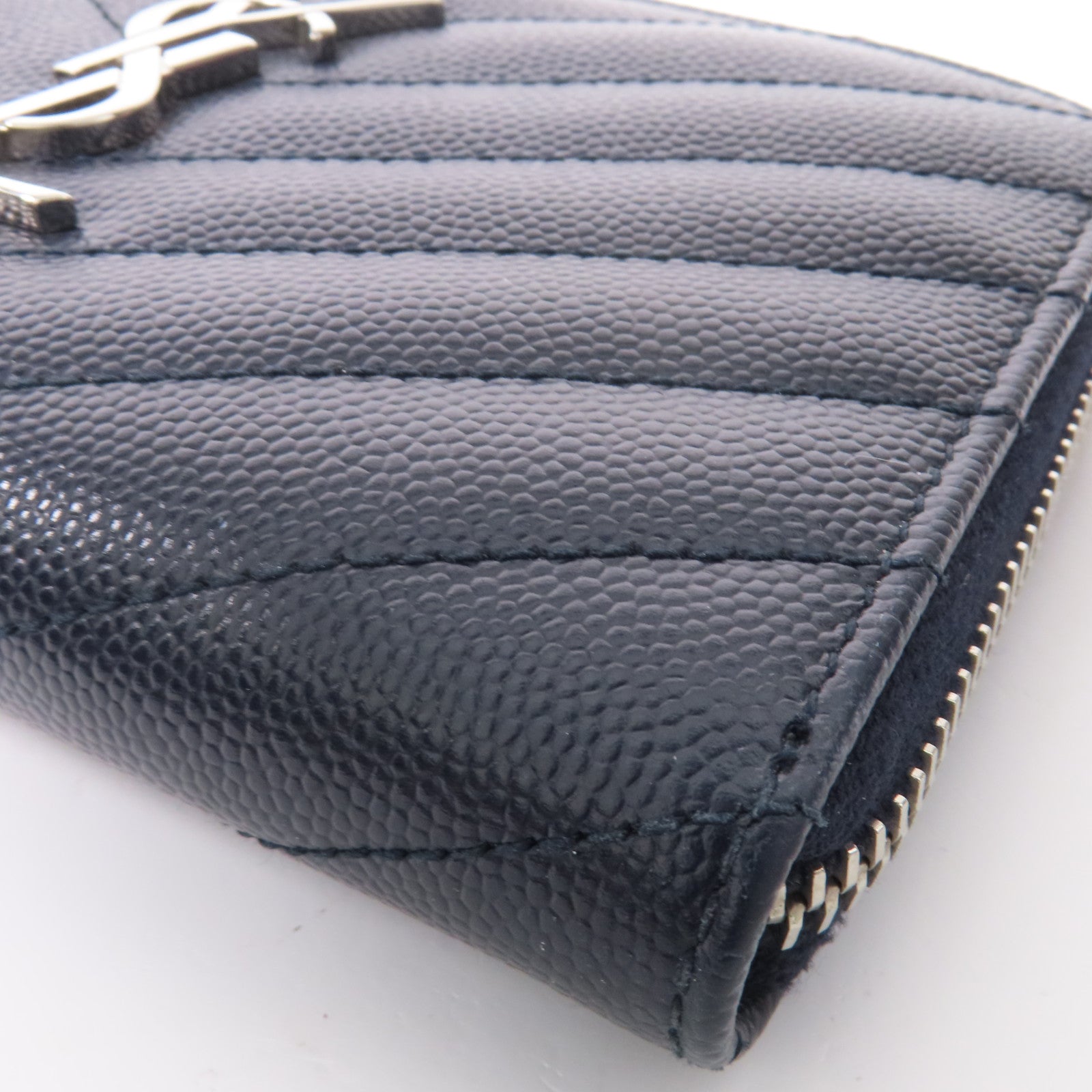 SAINT LAURENT 牛皮皮革Wallet銀扣錢包