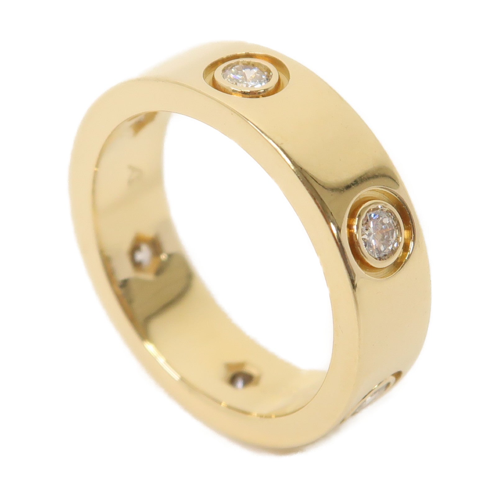 CARTIER 【激減優惠】18K黃金Love Diamond Ring鑽石戒指Cartier#51/US#5.75