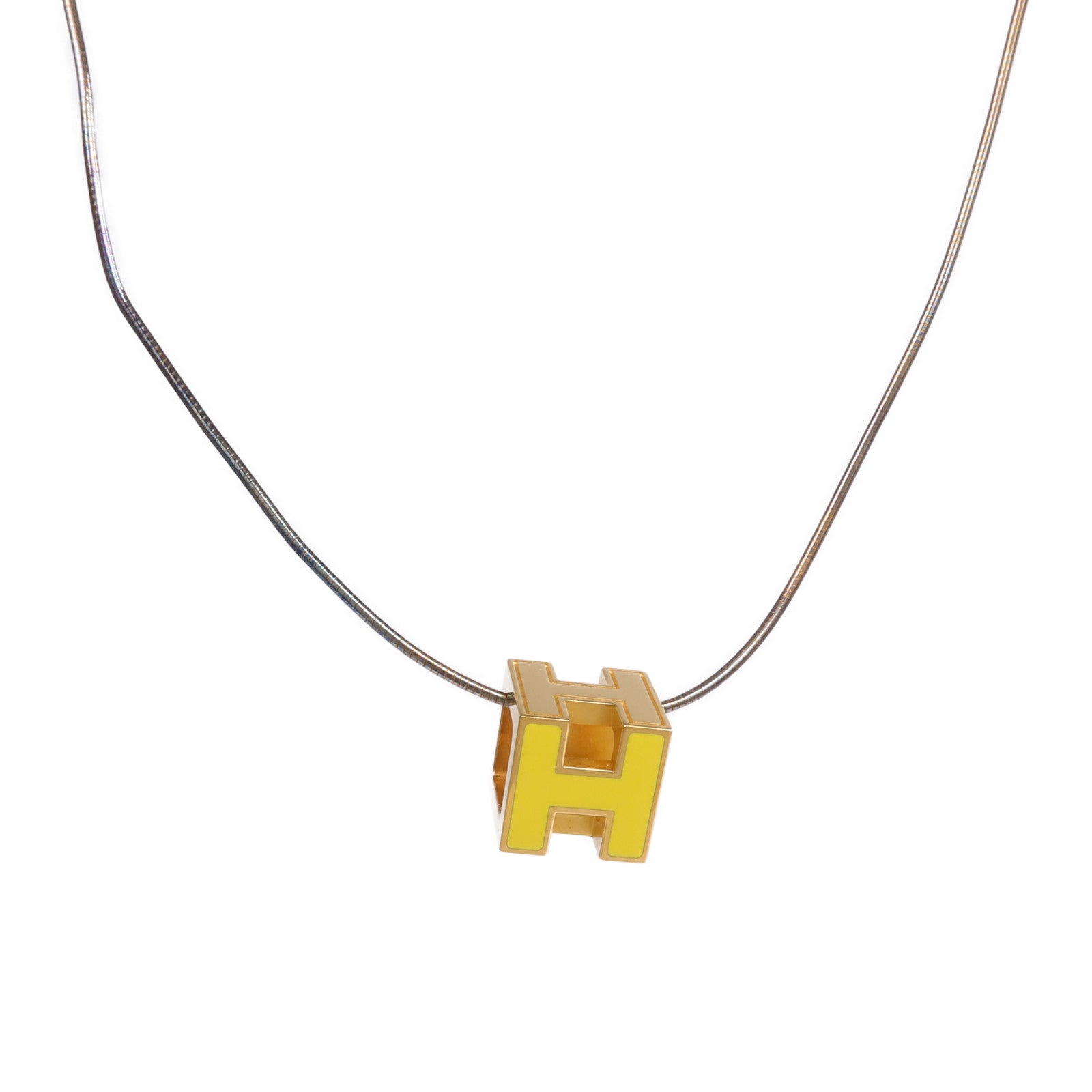 HERMES 金屬Cube d'H (H Cube)項鍊