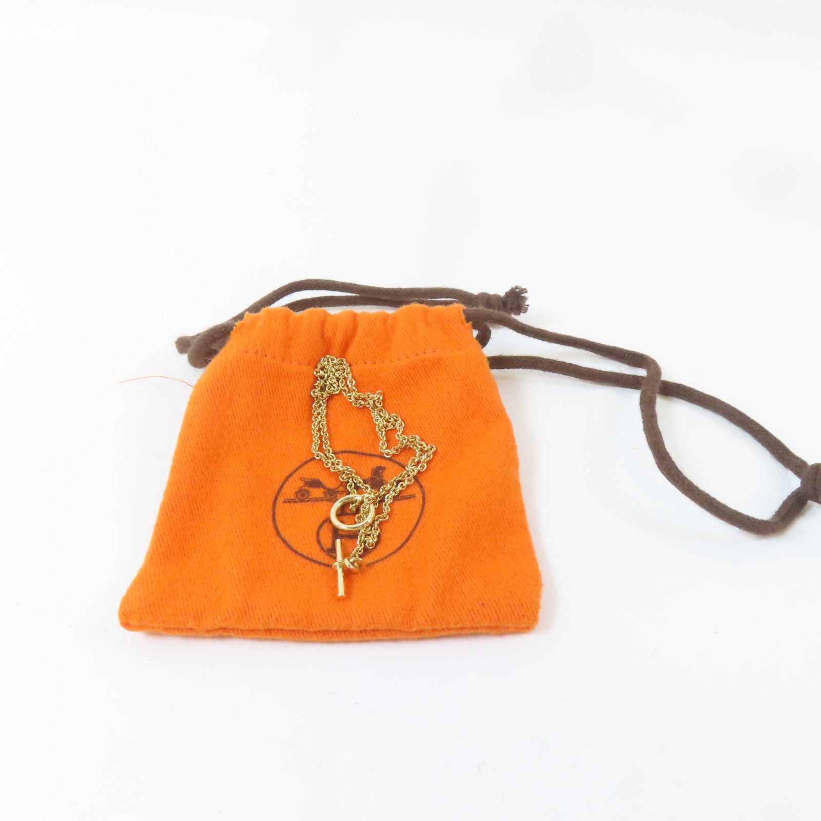 HERMES 18K黃金Necklace項鍊#35cm